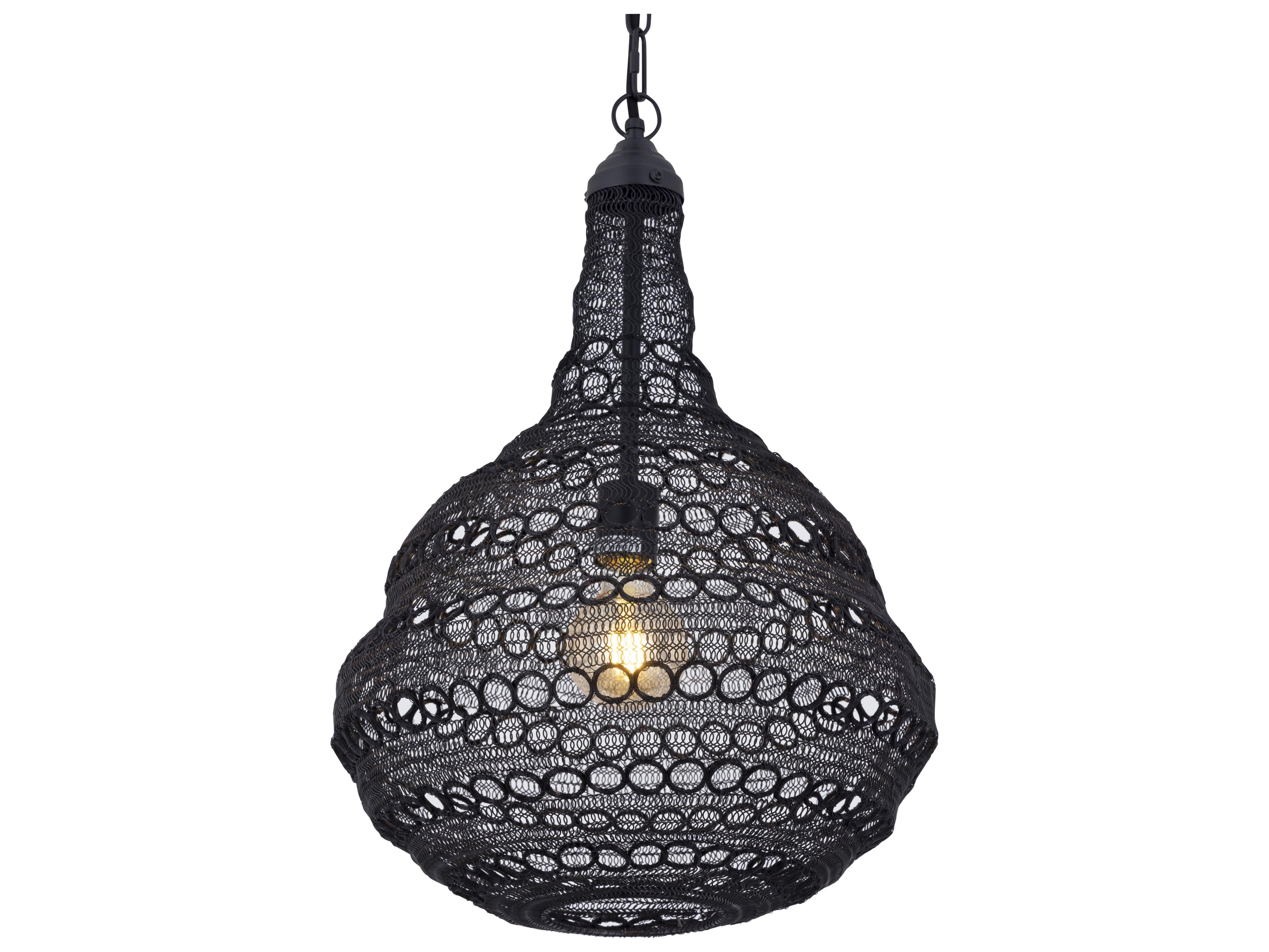Canarm Agra 1 -light Black Globe Pendant