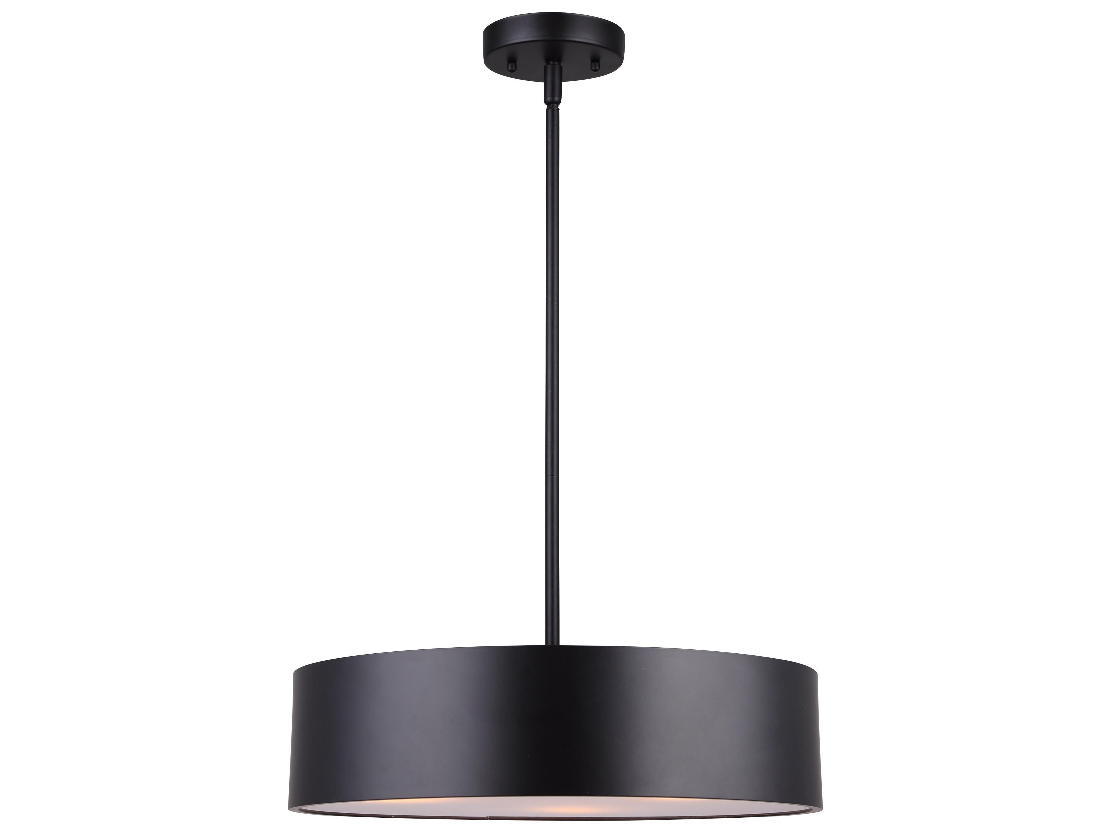 Canarm Dexter 3 -light Black Drum Pendant