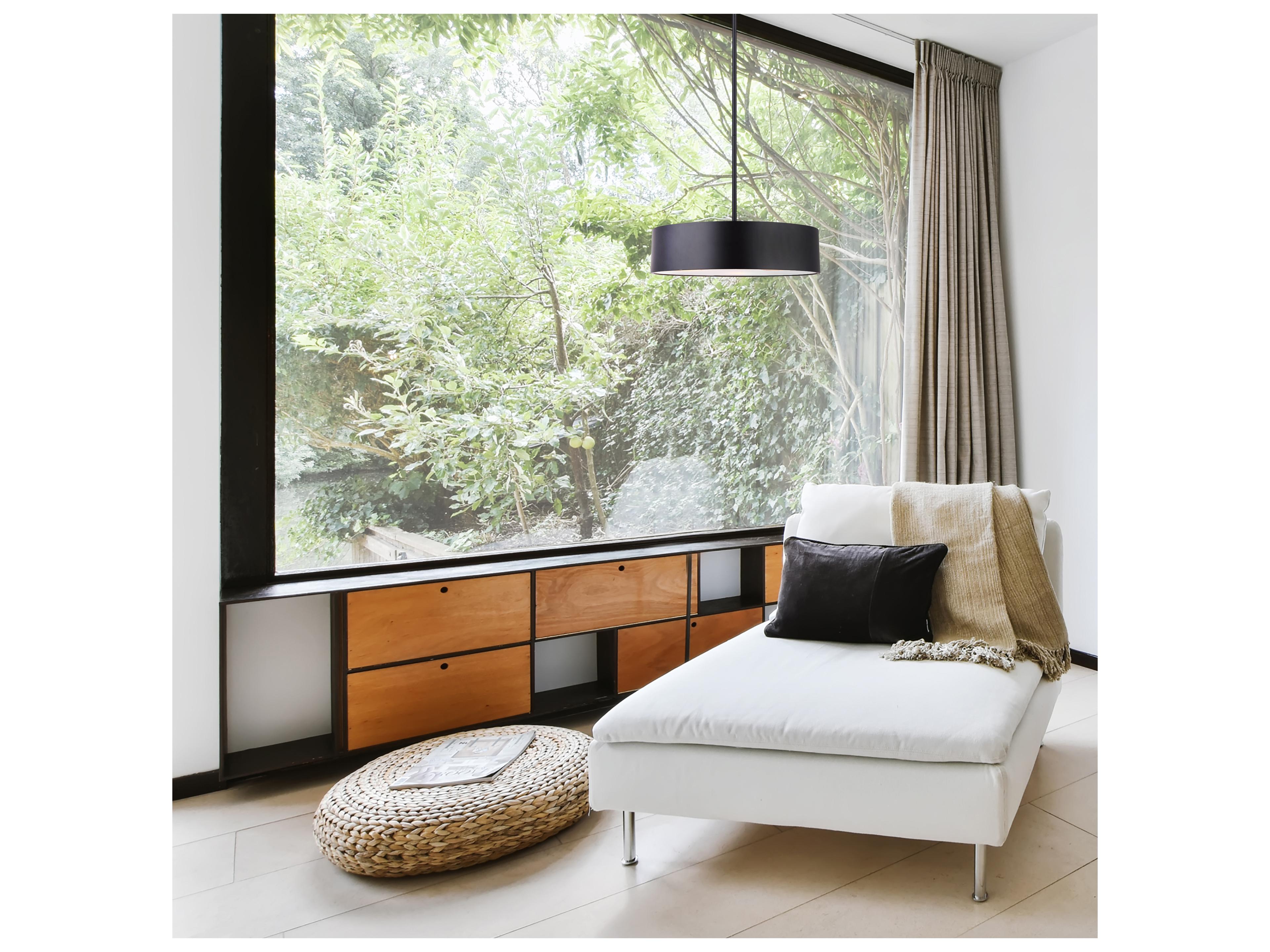 Canarm Dexter 3 -light Black Drum Pendant