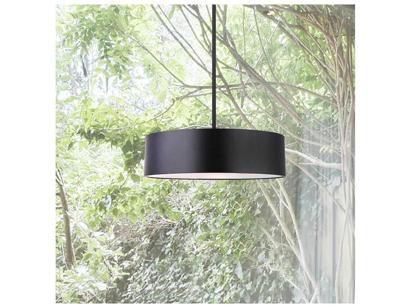 Canarm Dexter 3 -light Black Drum Pendant