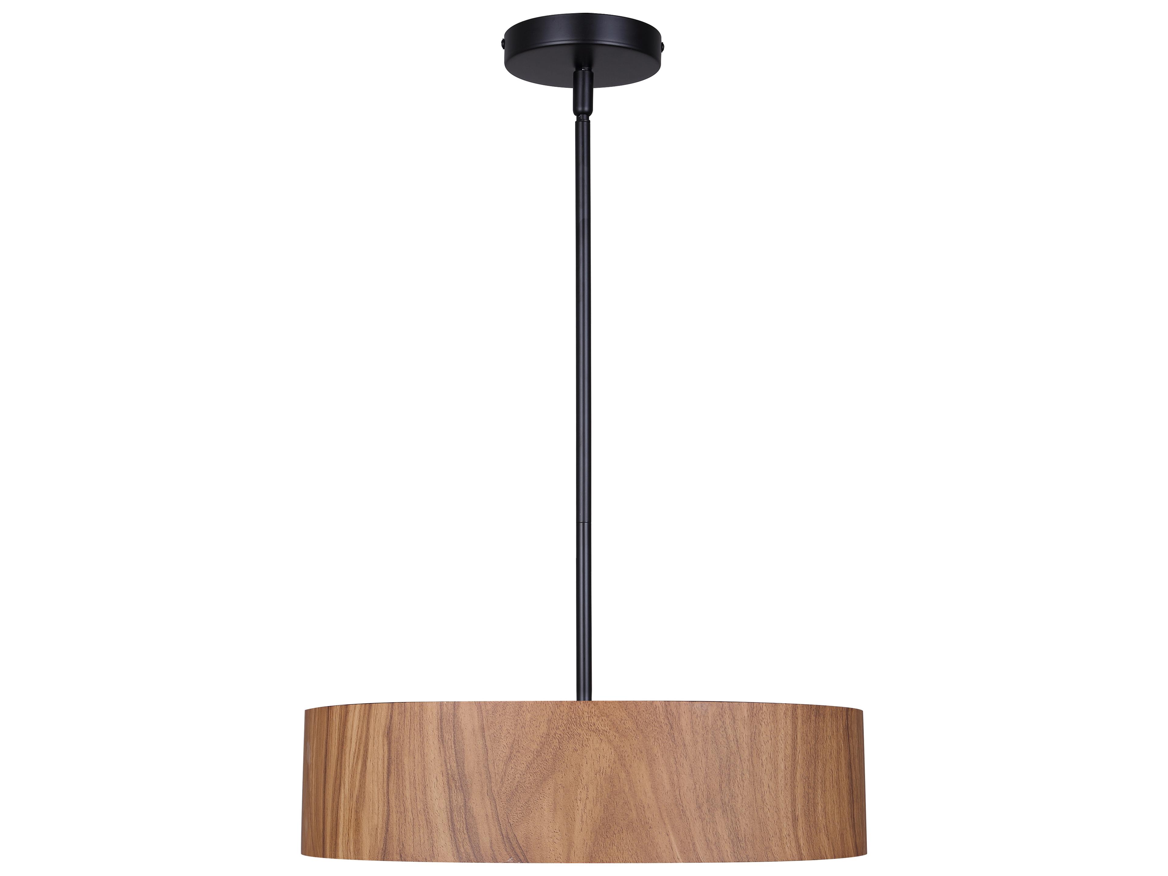 Canarm Dexter 3 -light Black Drum Pendant