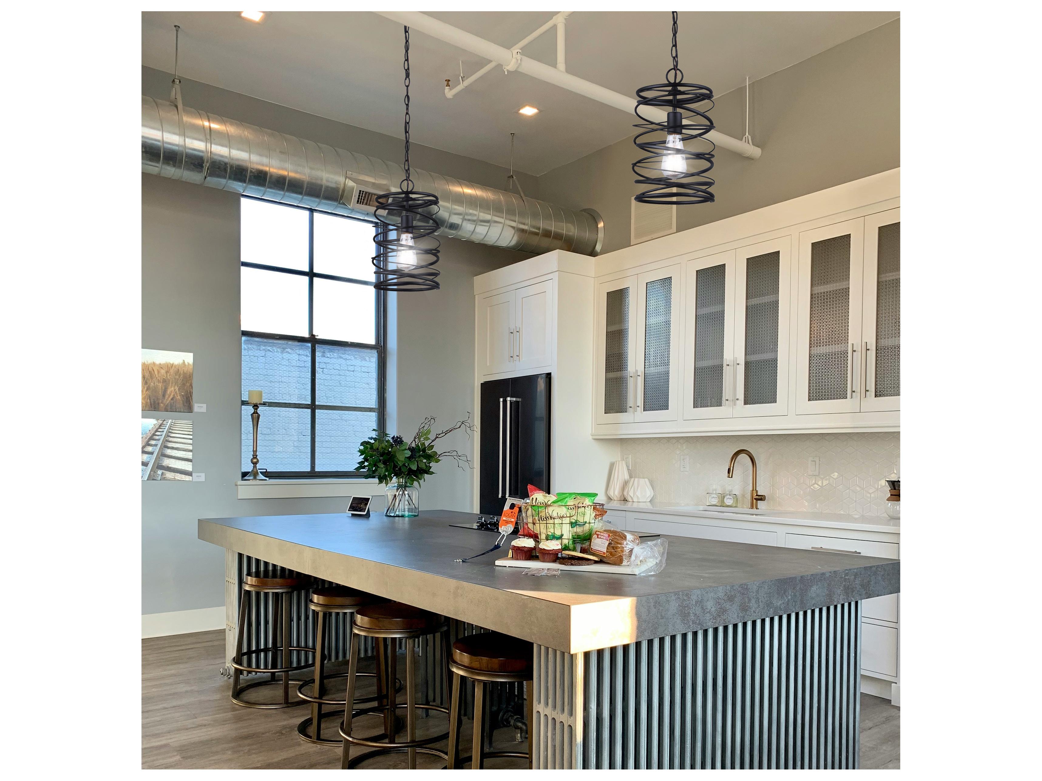 Canarm Ryland 1 -light Black Geometric Mini Pendant