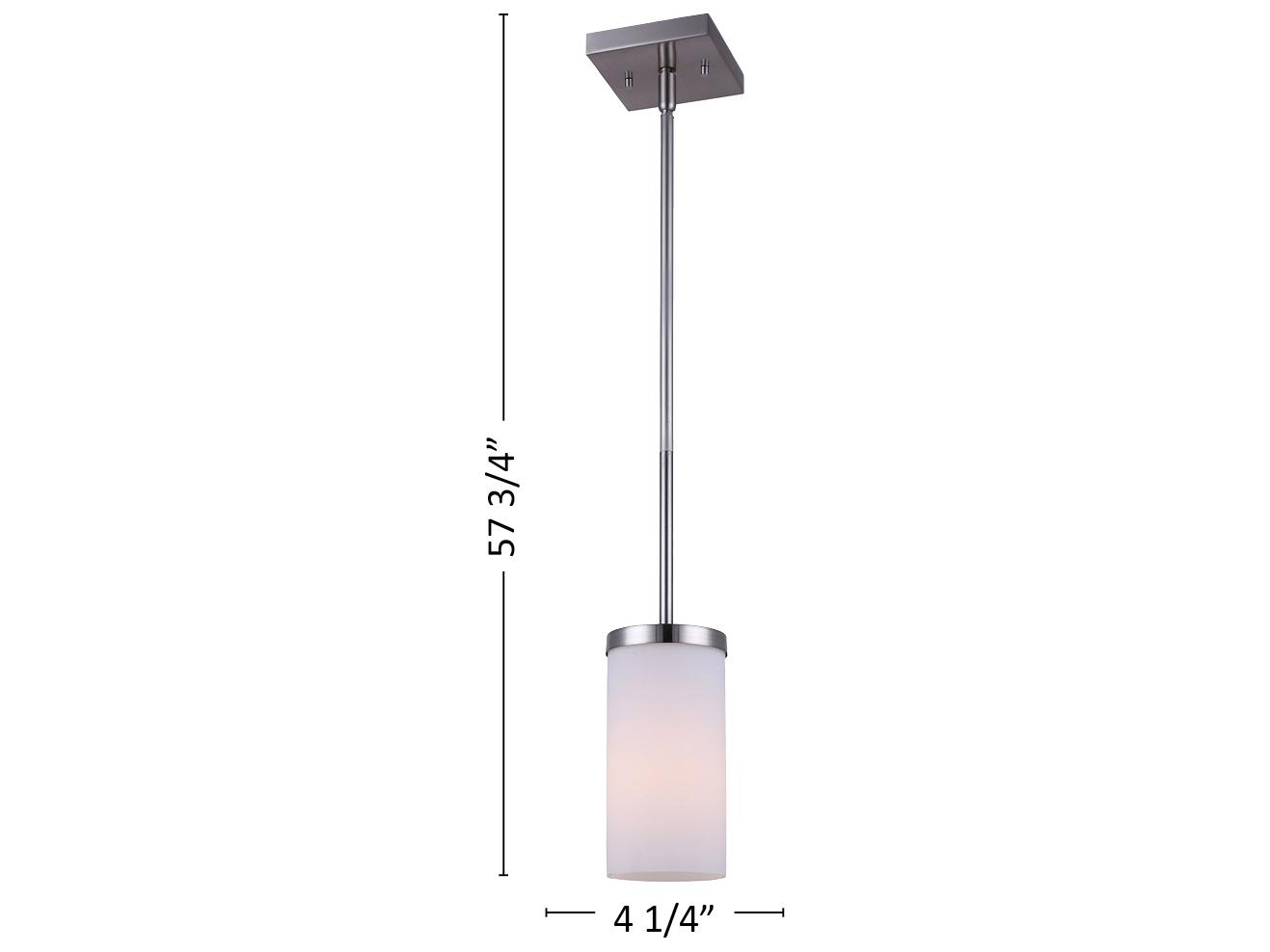 Canarm River 1 -light Nickel Cylinder Mini Pendant