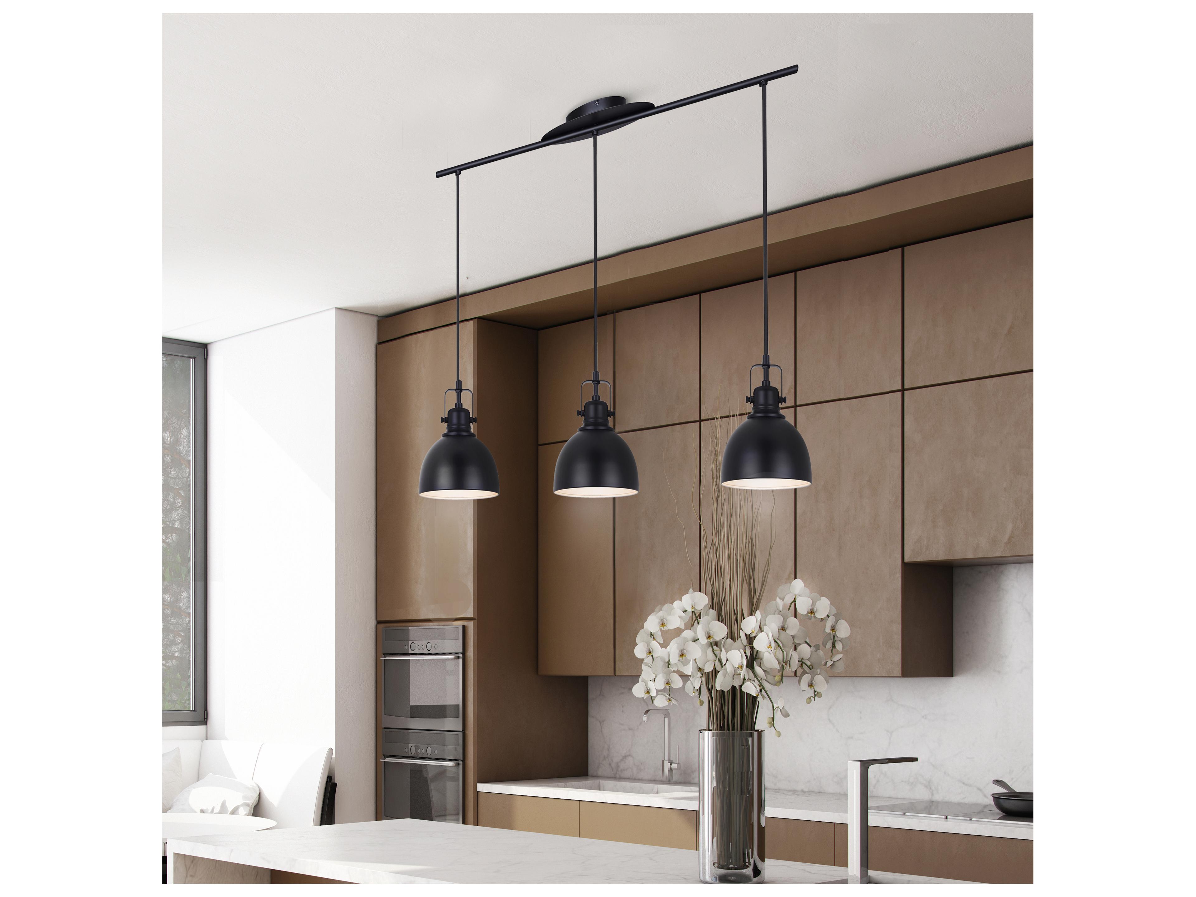 Canarm Polo 3 -light Black Linear Island Pendant
