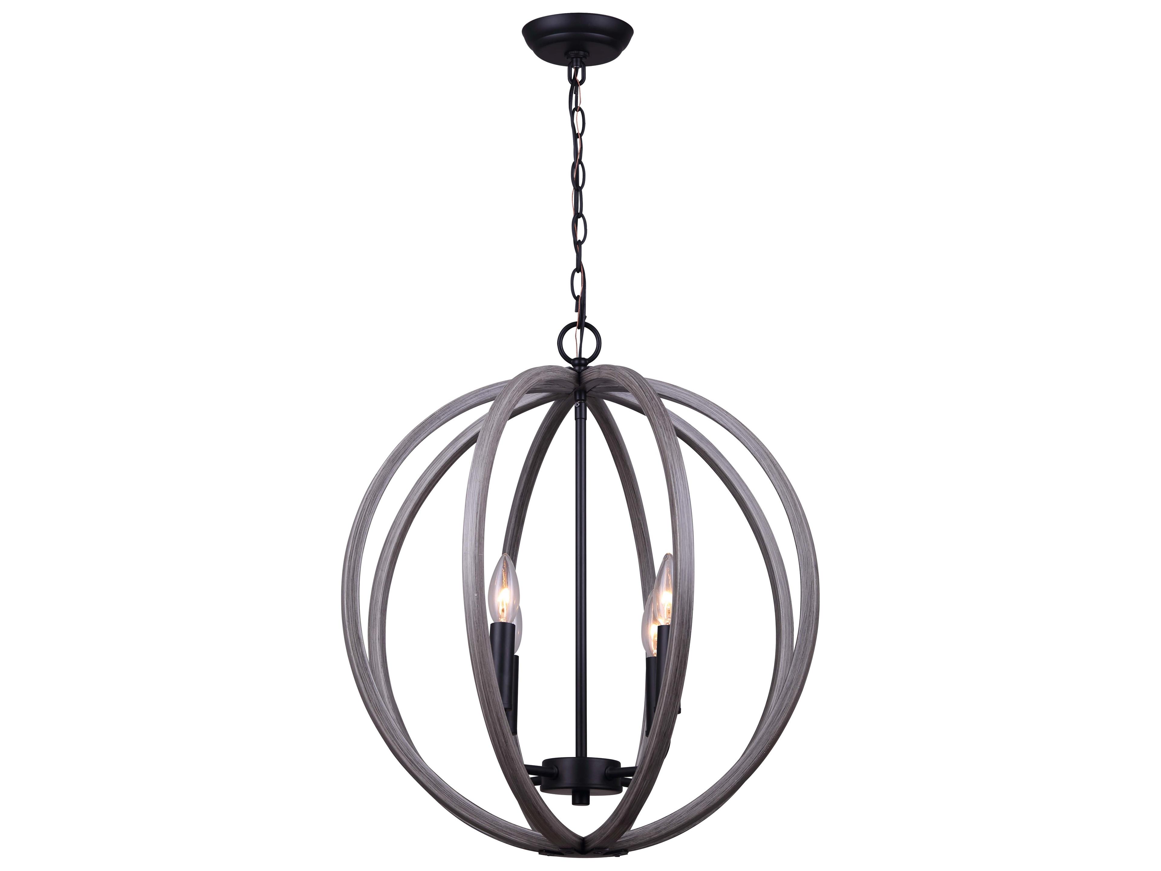 Canarm Armelle 4 -light Black Globe Pendant