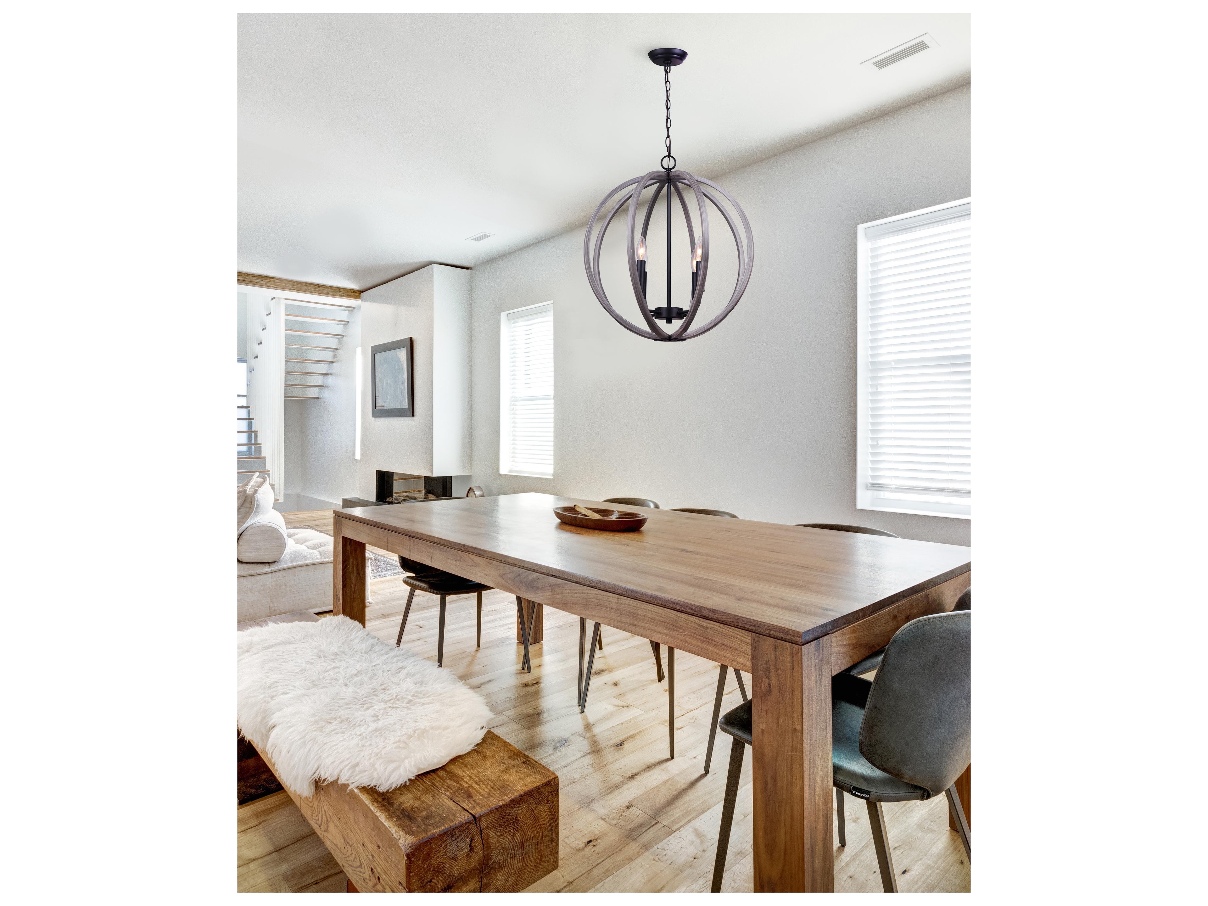 Canarm Armelle 4 -light Black Globe Pendant