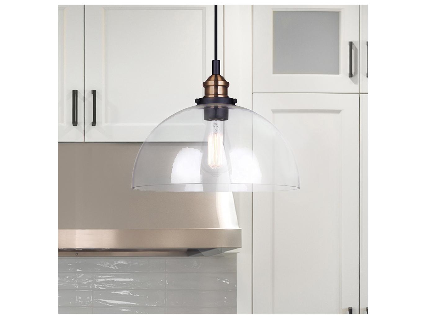 Canarm Thea 1 -light Black Dome Mini Pendant