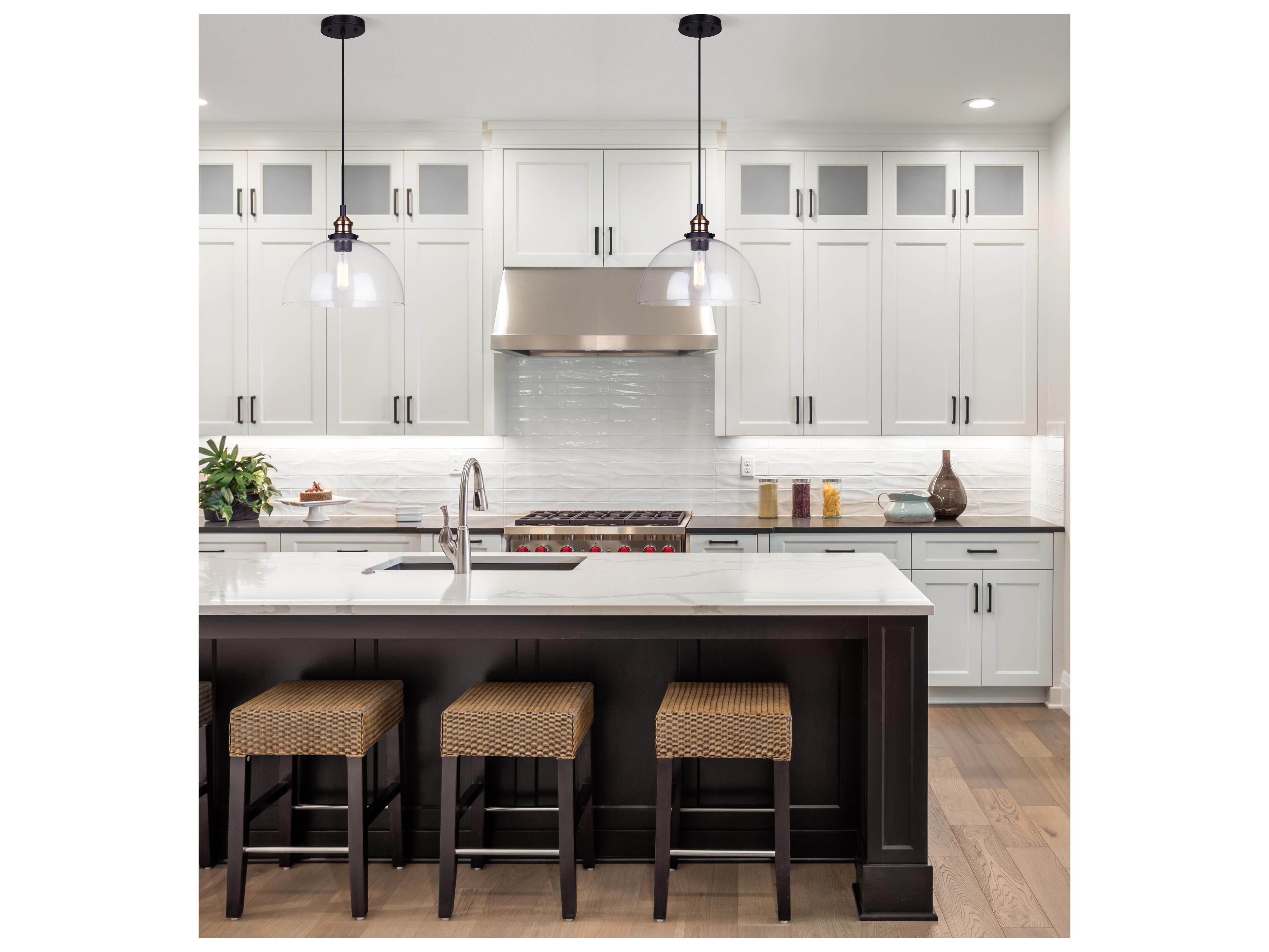 Canarm Thea 1 -light Black Dome Mini Pendant