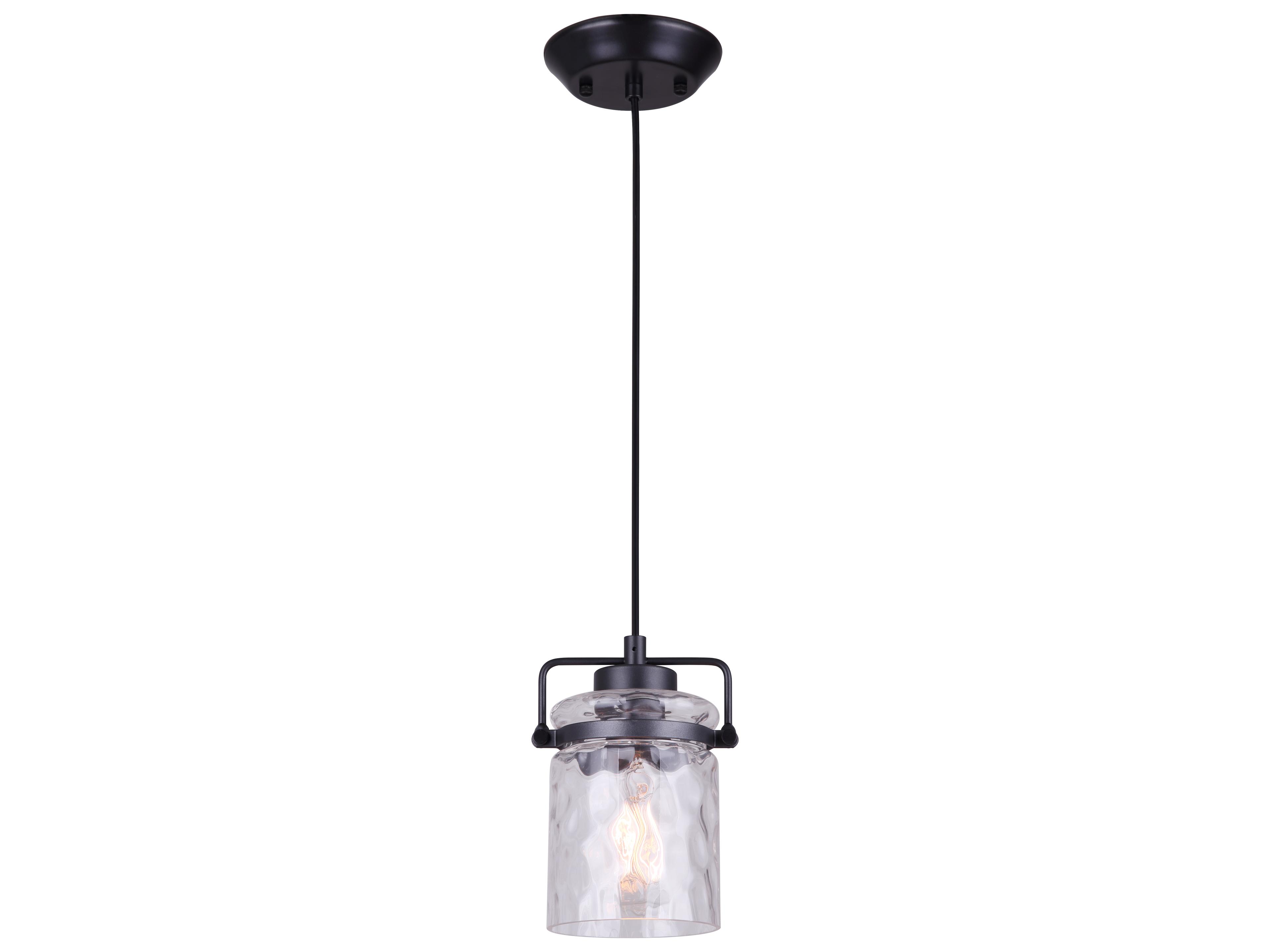 Canarm Arden 1 -light Black Cylinder Mini Pendant