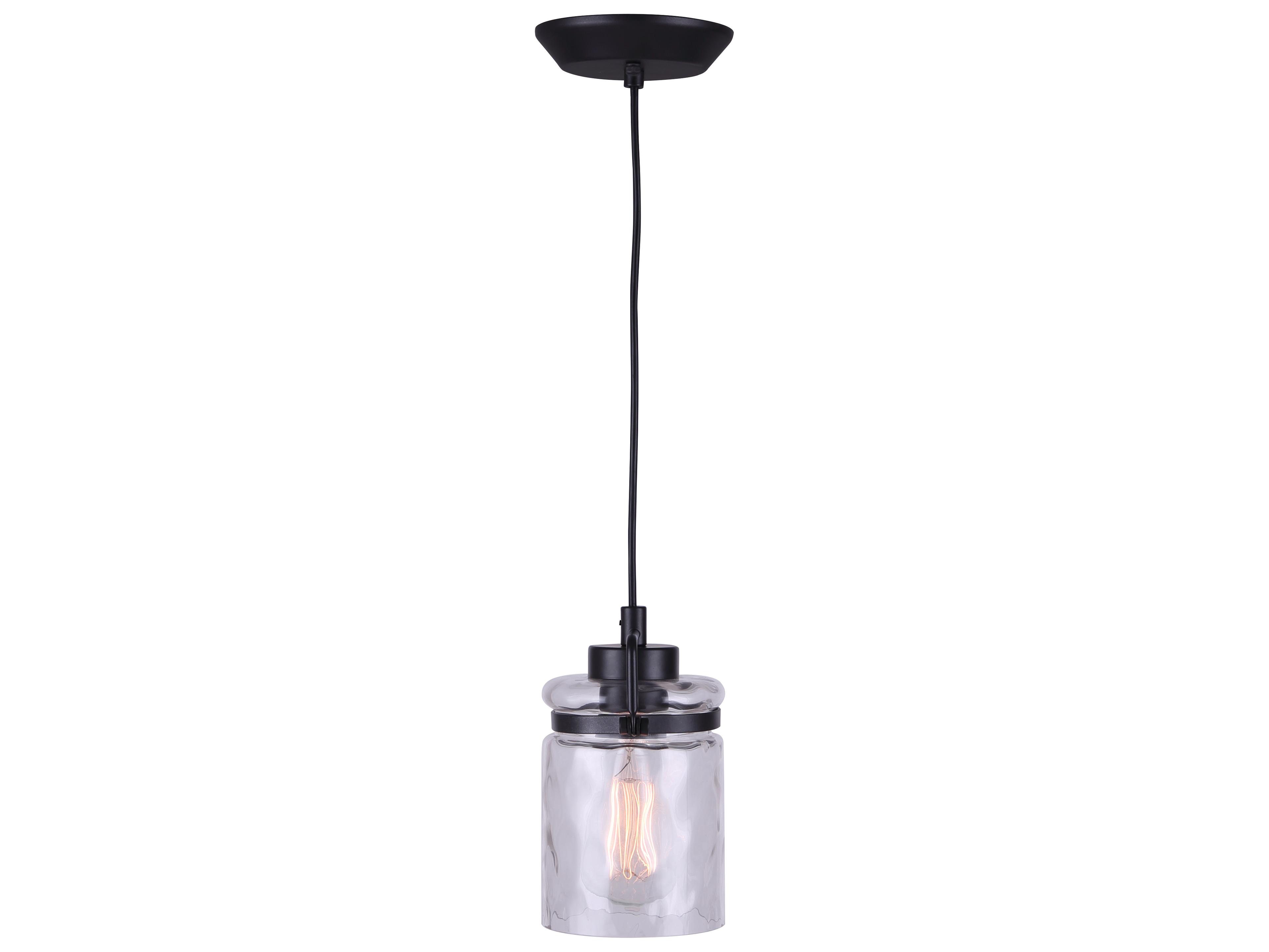 Canarm Arden 1 -light Black Cylinder Mini Pendant