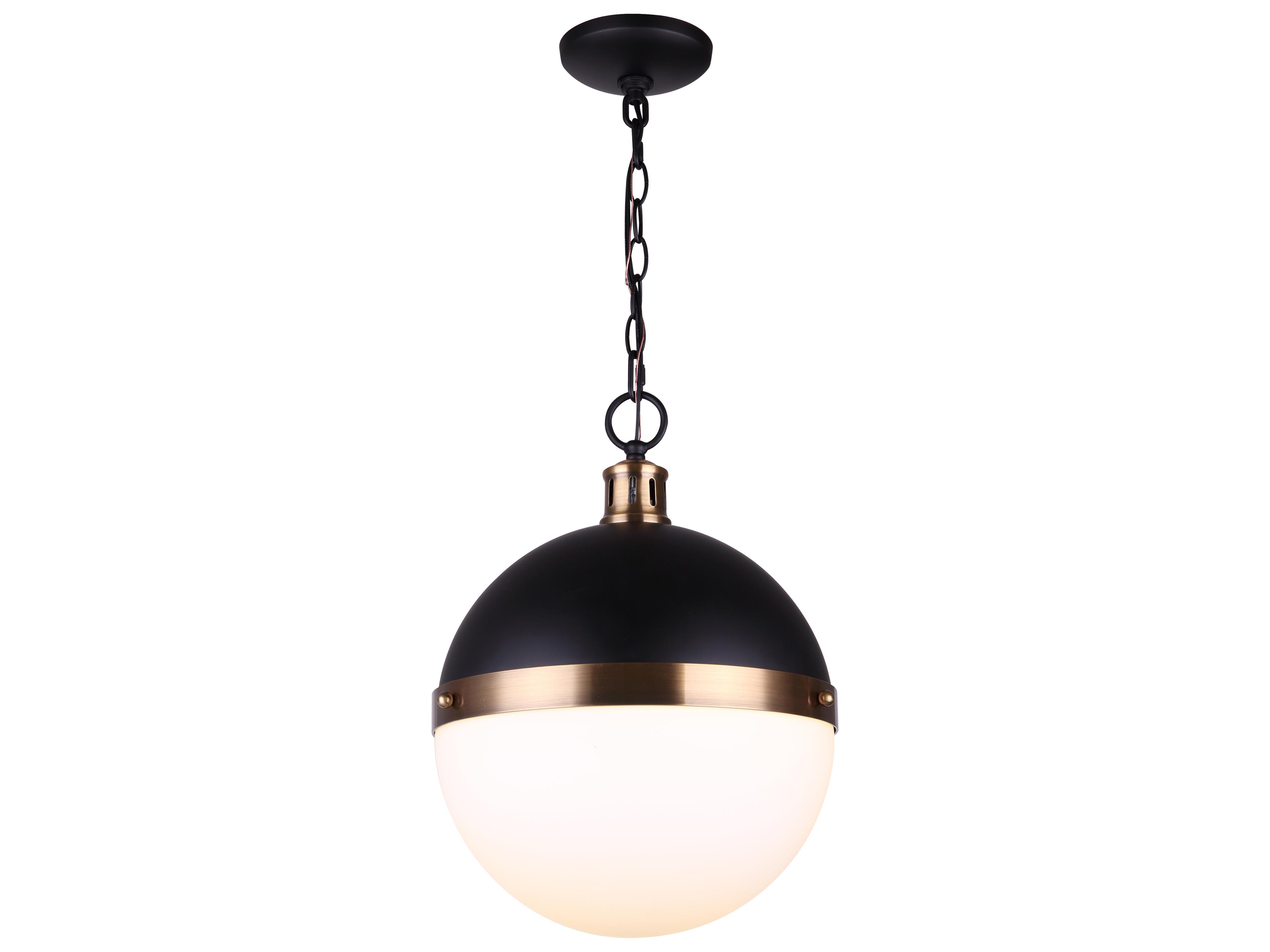 Canarm Delta 1 -light Black Globe Pendant