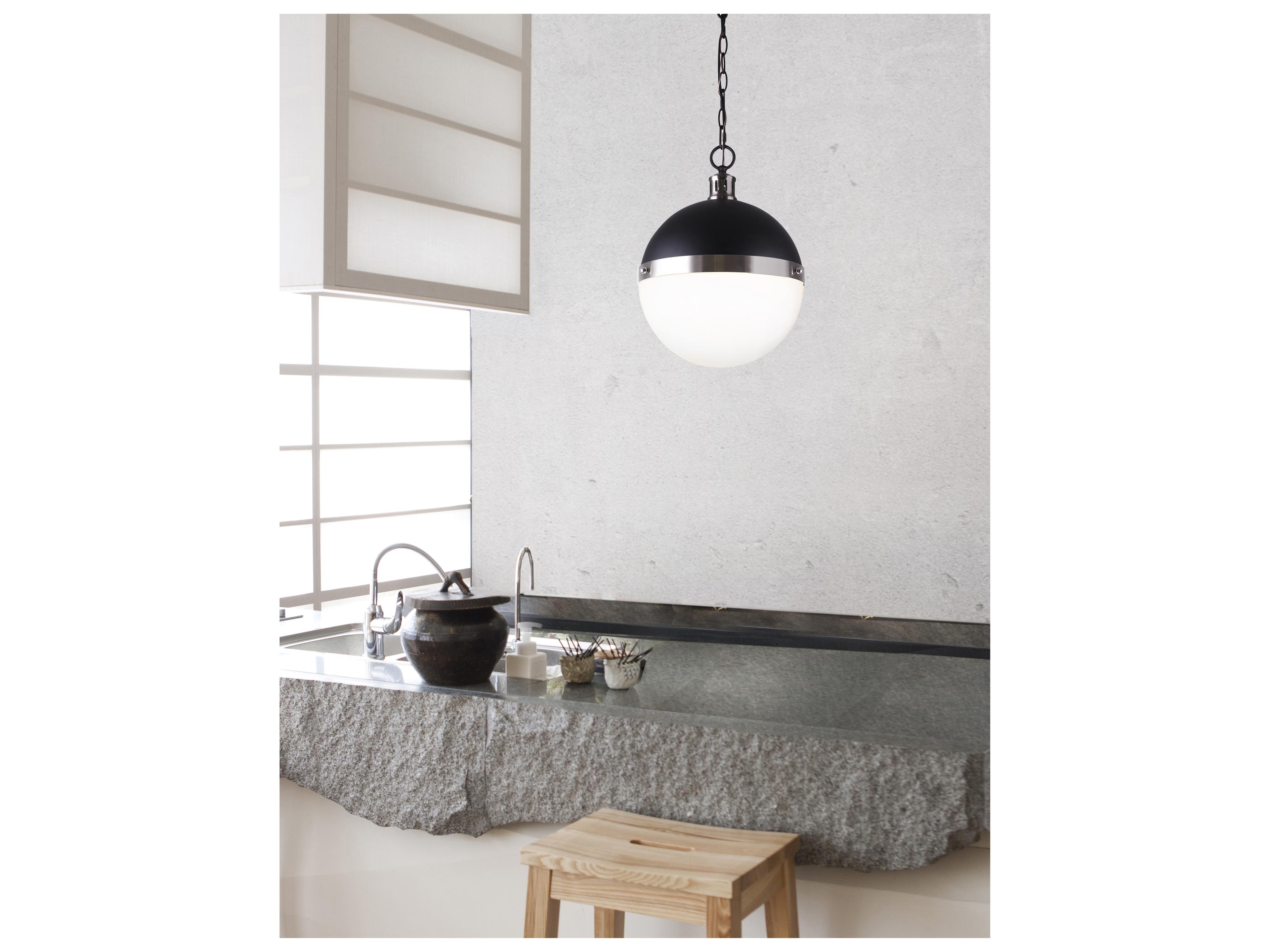 Canarm Delta 1 -light Black Globe Pendant