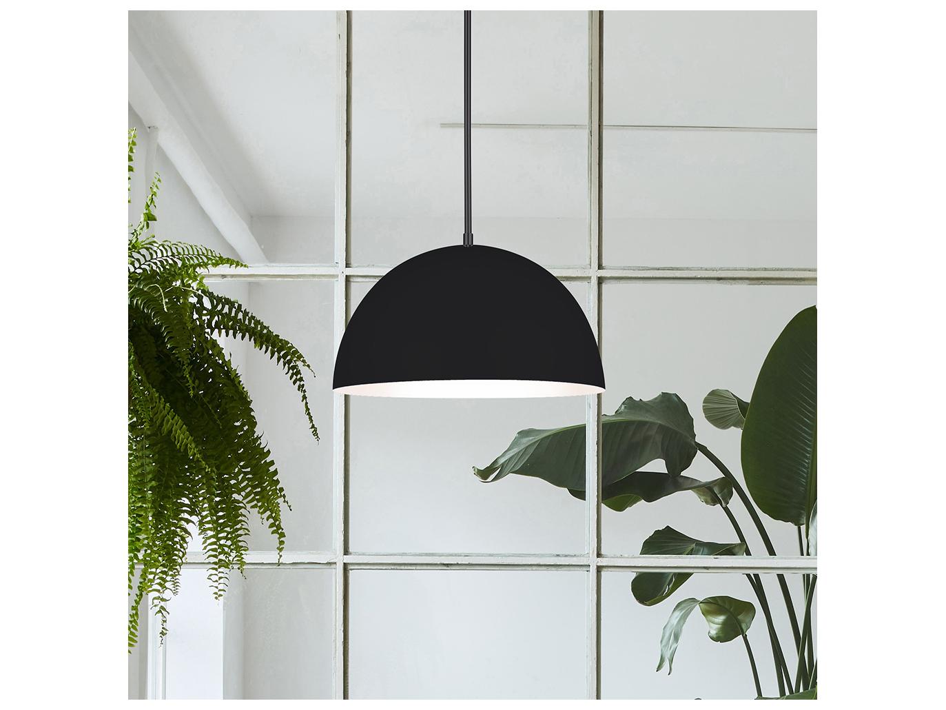 Canarm Sadie 1 -light Black Dome Pendant