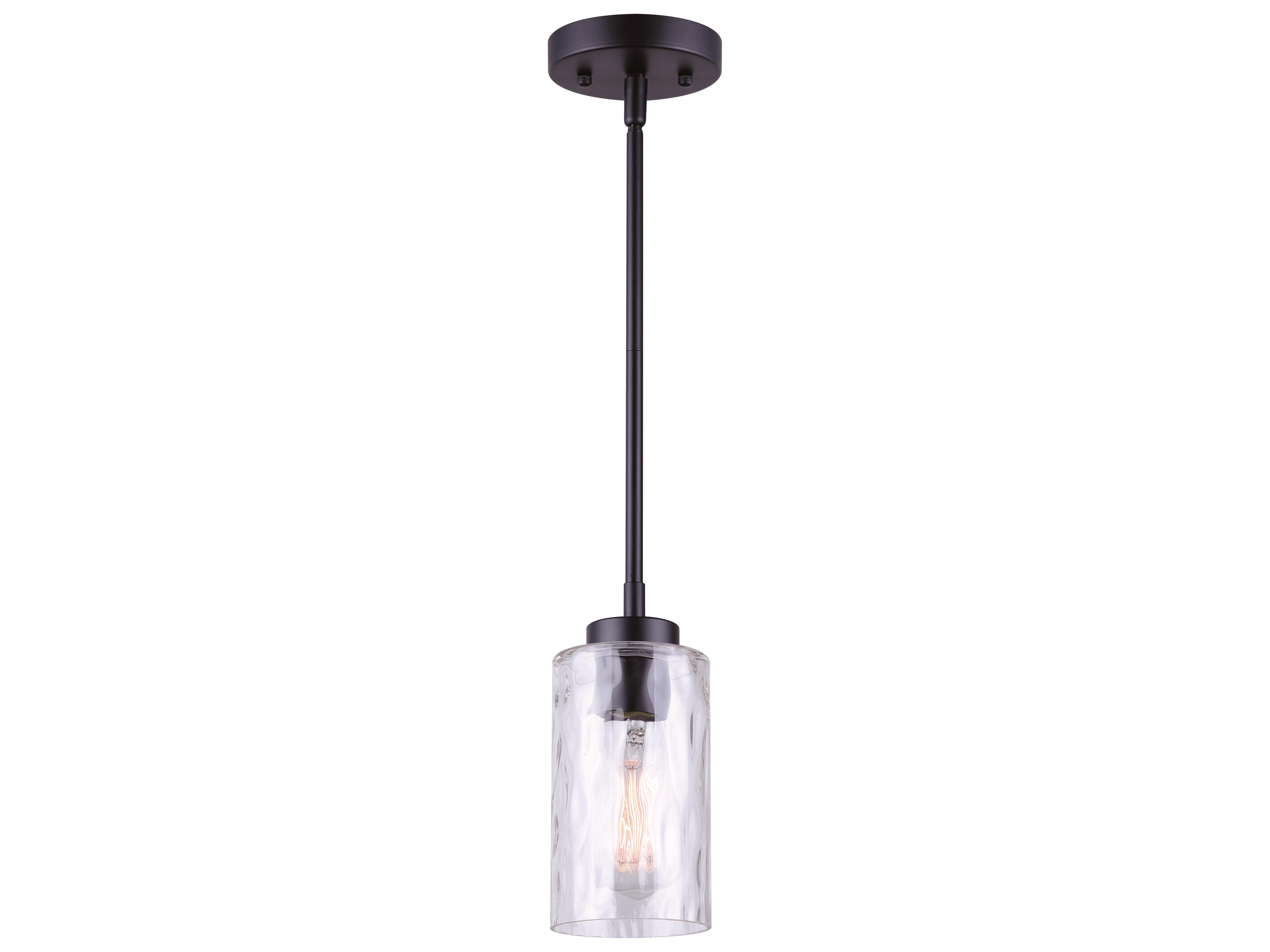 Canarm Newport 1 -light Black Cylinder Mini Pendant