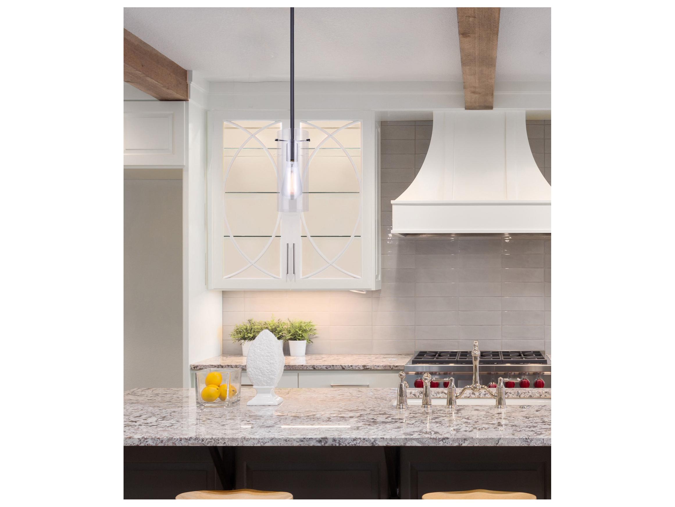 Canarm Joni 1 -light Black Cylinder Mini Pendant