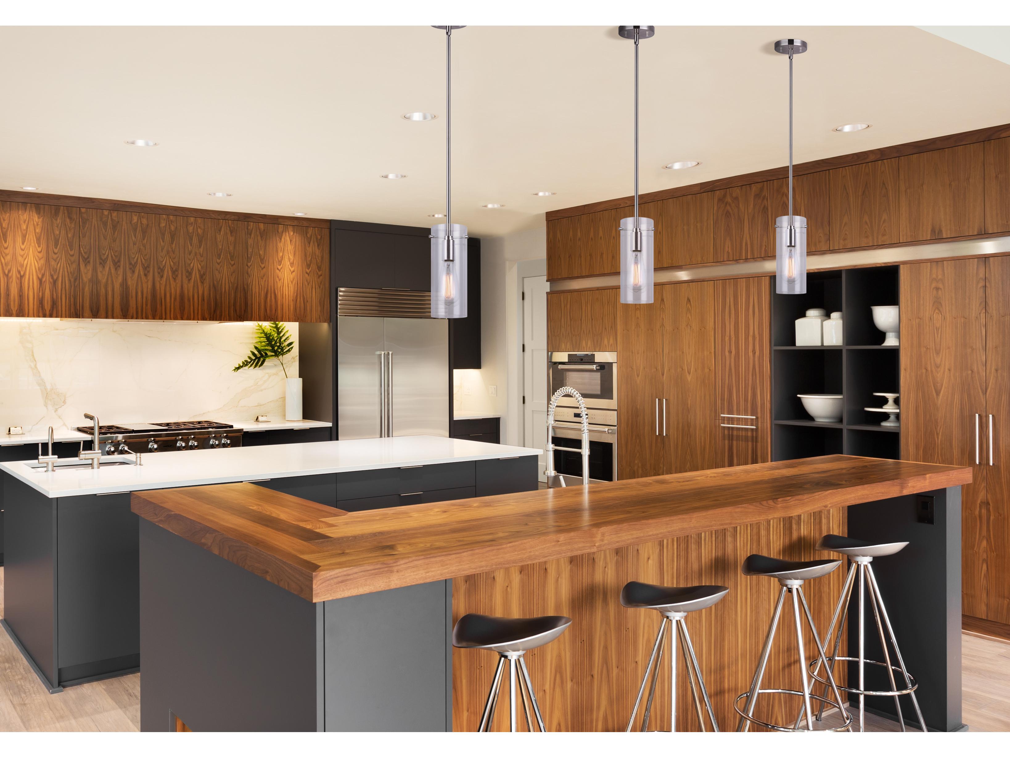 Canarm Joni 1 -light Nickel Cylinder Mini Pendant