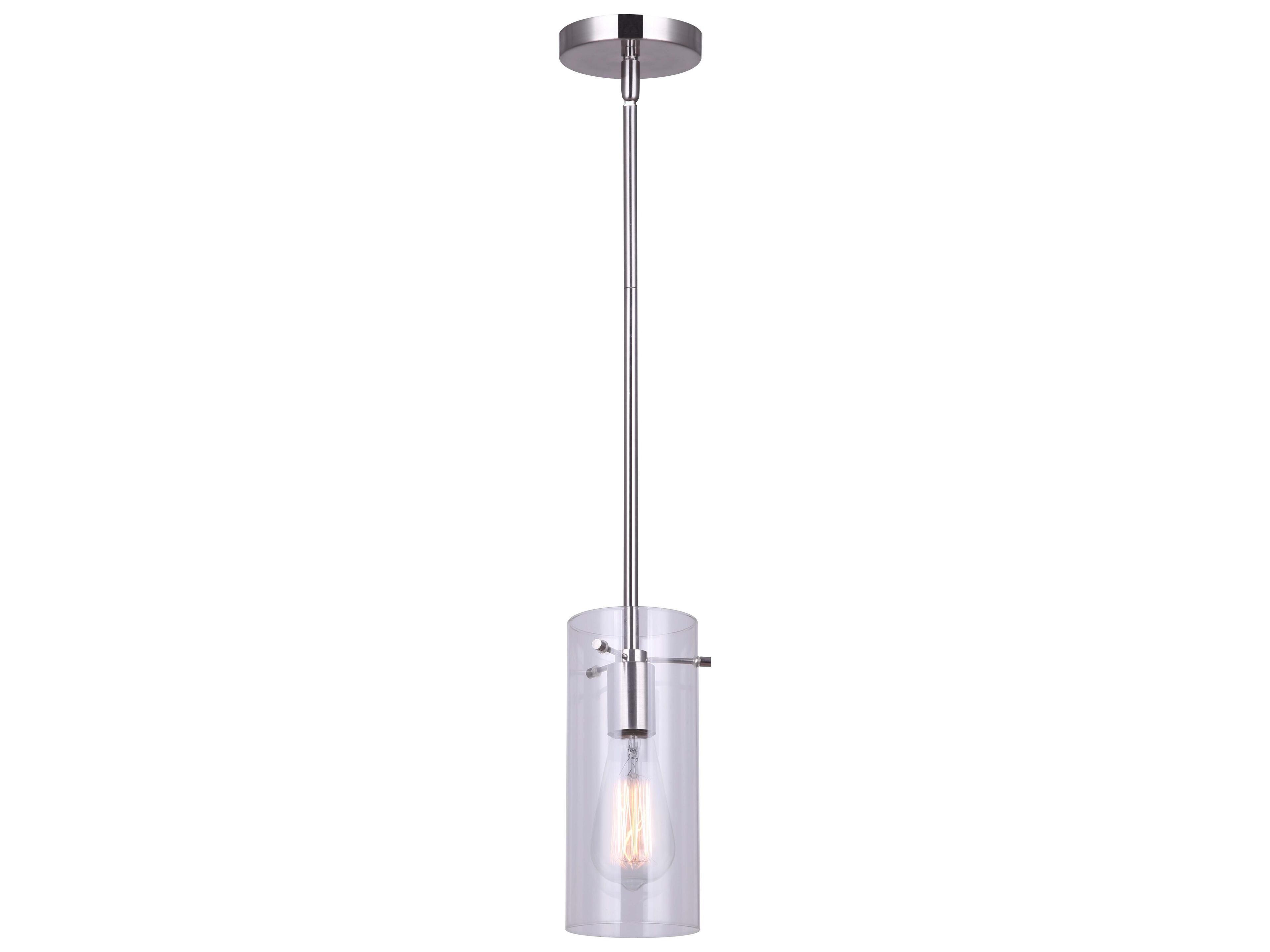 Canarm Joni 1 -light Nickel Cylinder Mini Pendant
