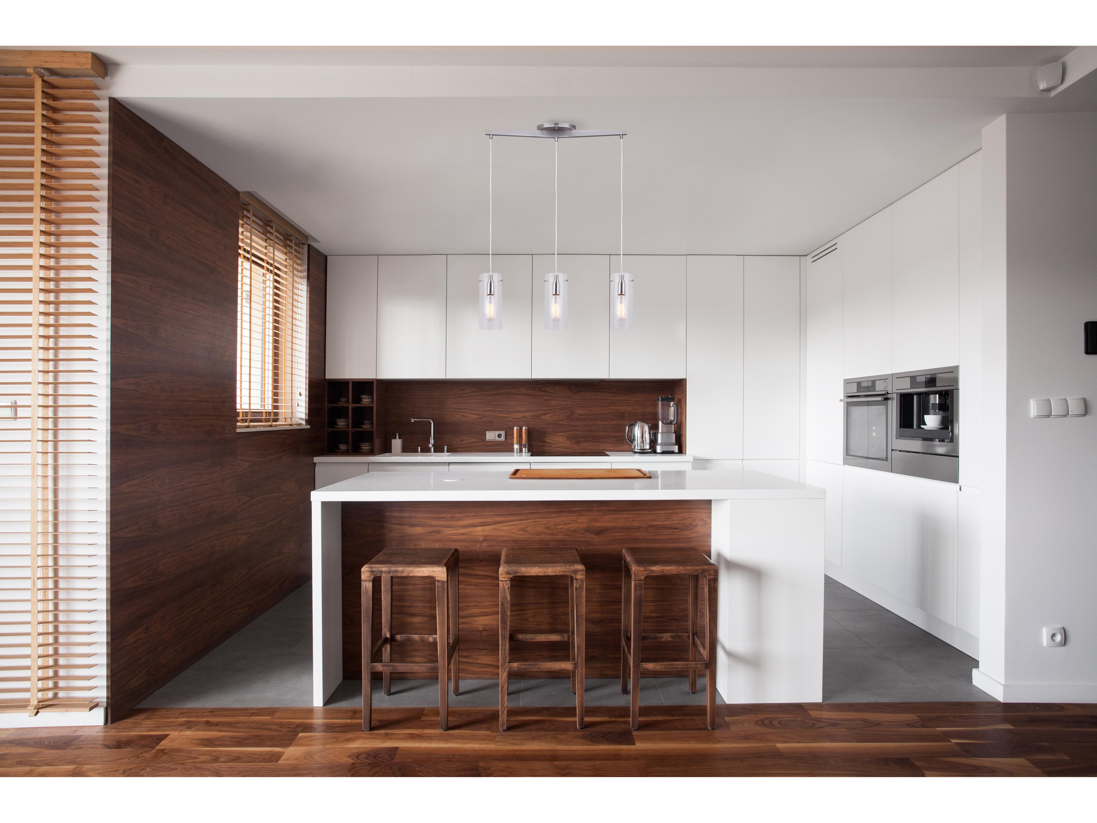 Canarm Joni 3 -light Nickel Cylinder Island Pendant