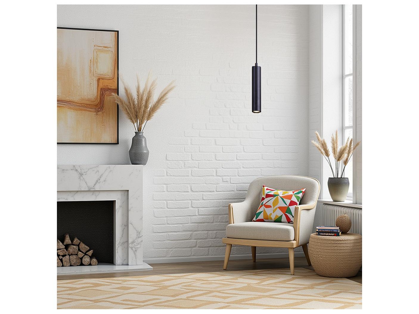 Canarm Carver 1 -light Black Cylinder Mini Pendant