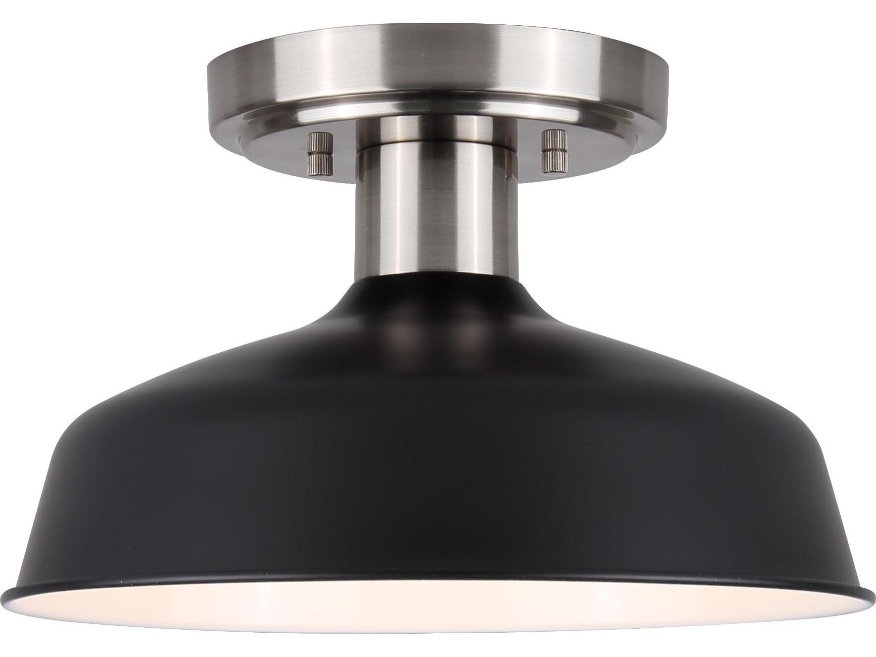 Canarm Bello 1 -light Black Bowl Semi Flush Mount