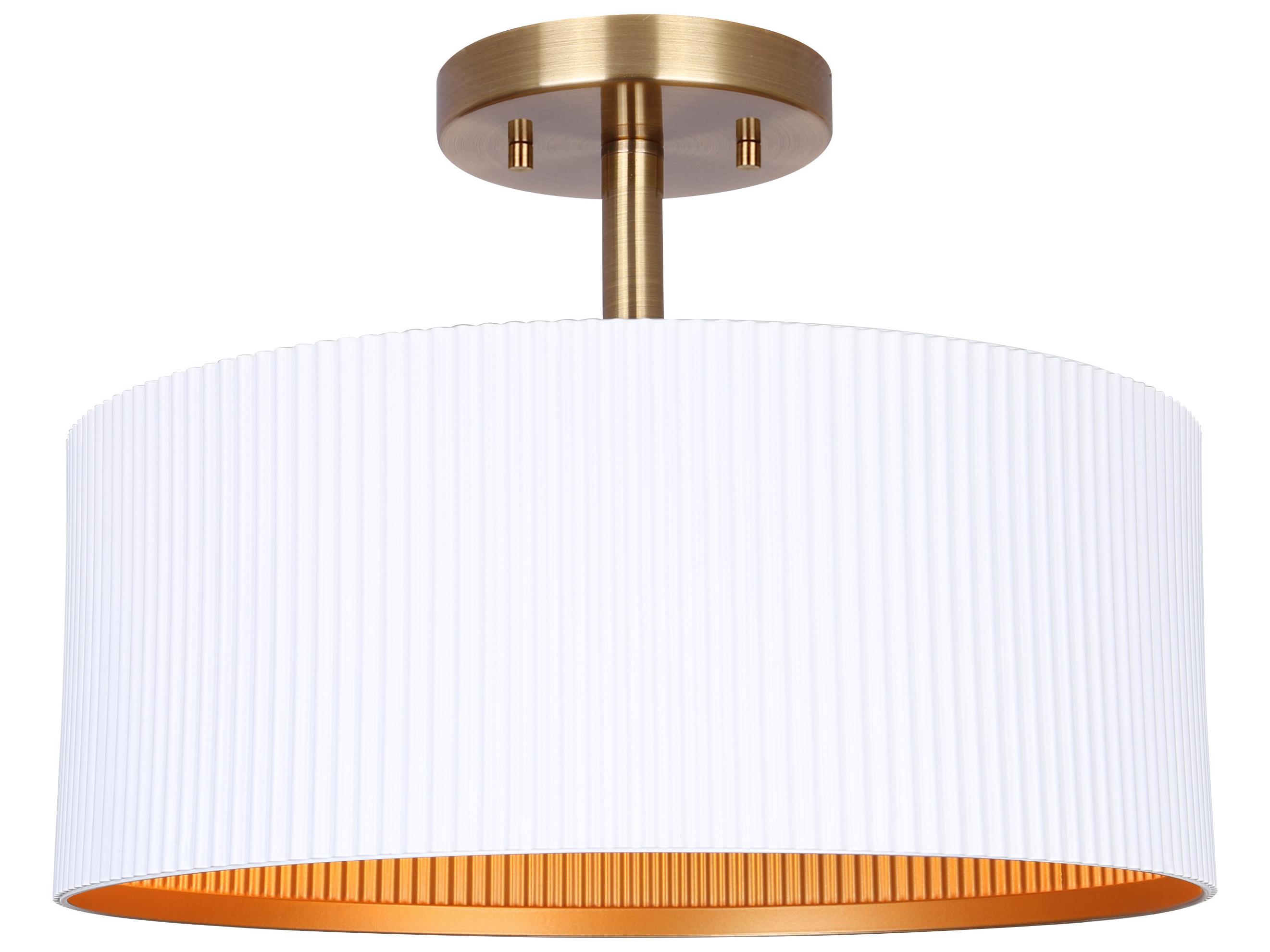 Canarm Rexton 2 -light White Drum Semi Flush Mount