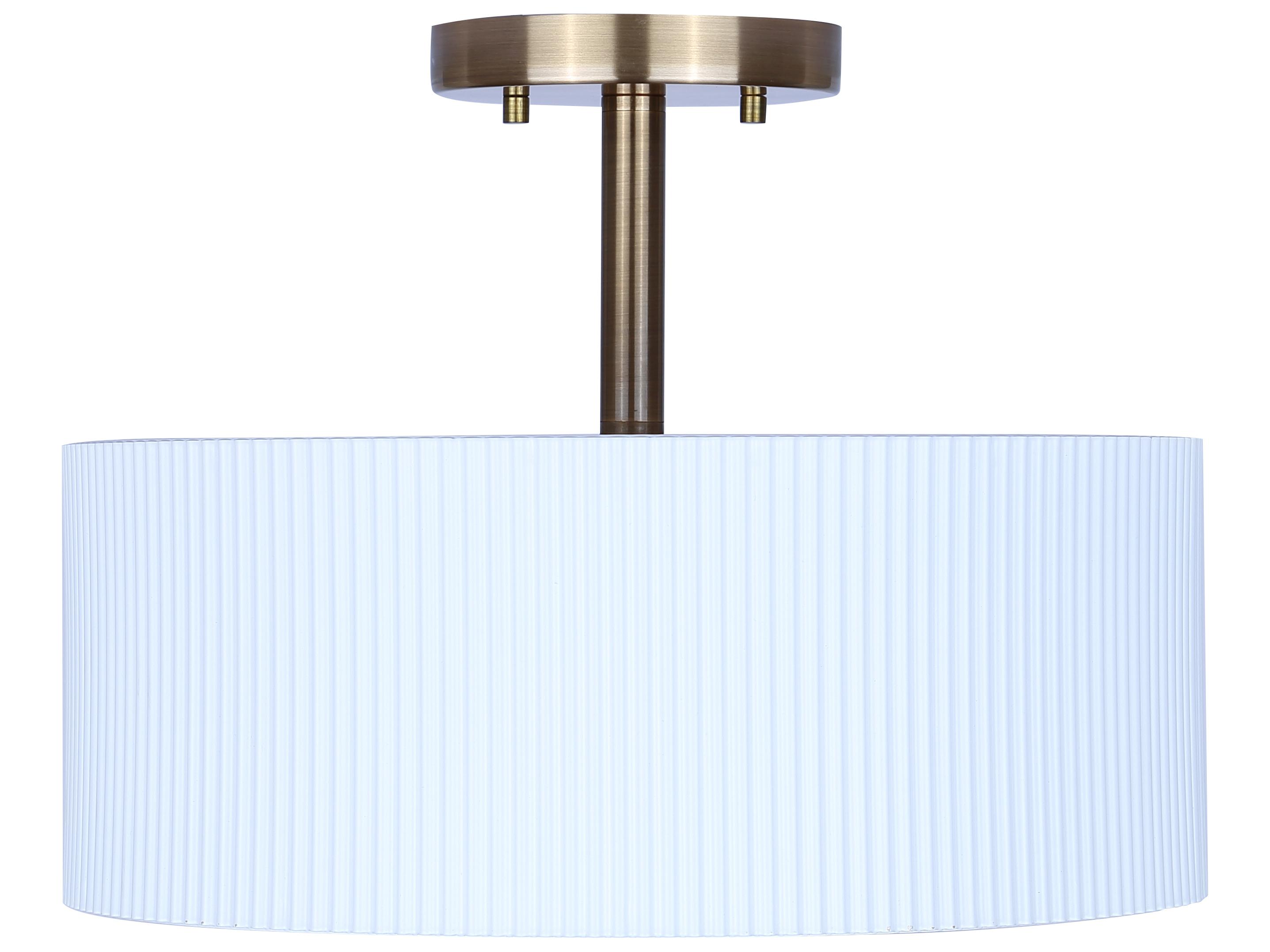 Canarm Rexton 2 -light White Drum Semi Flush Mount
