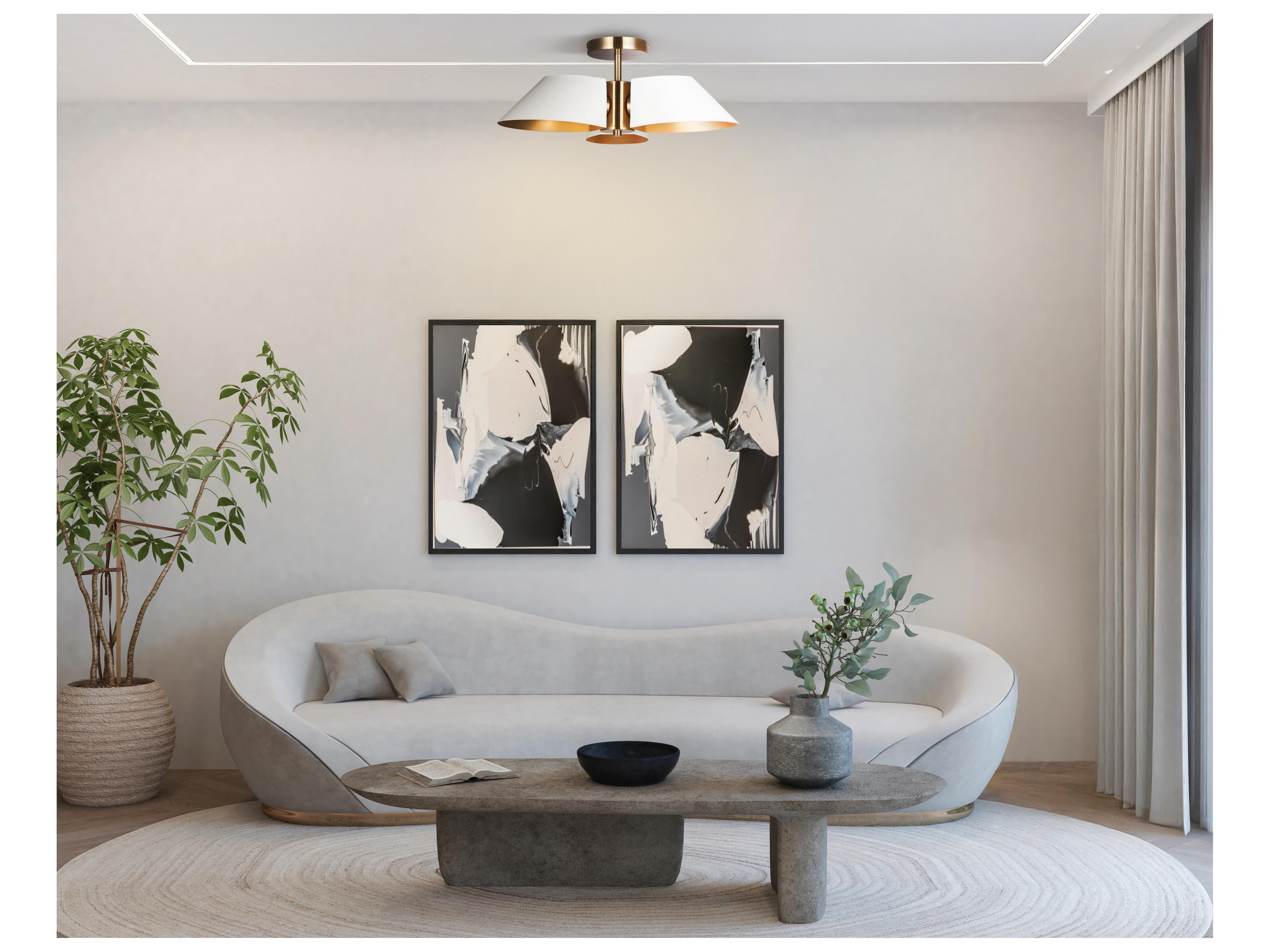 Canarm Daxton 3 -light White Semi Flush Mount