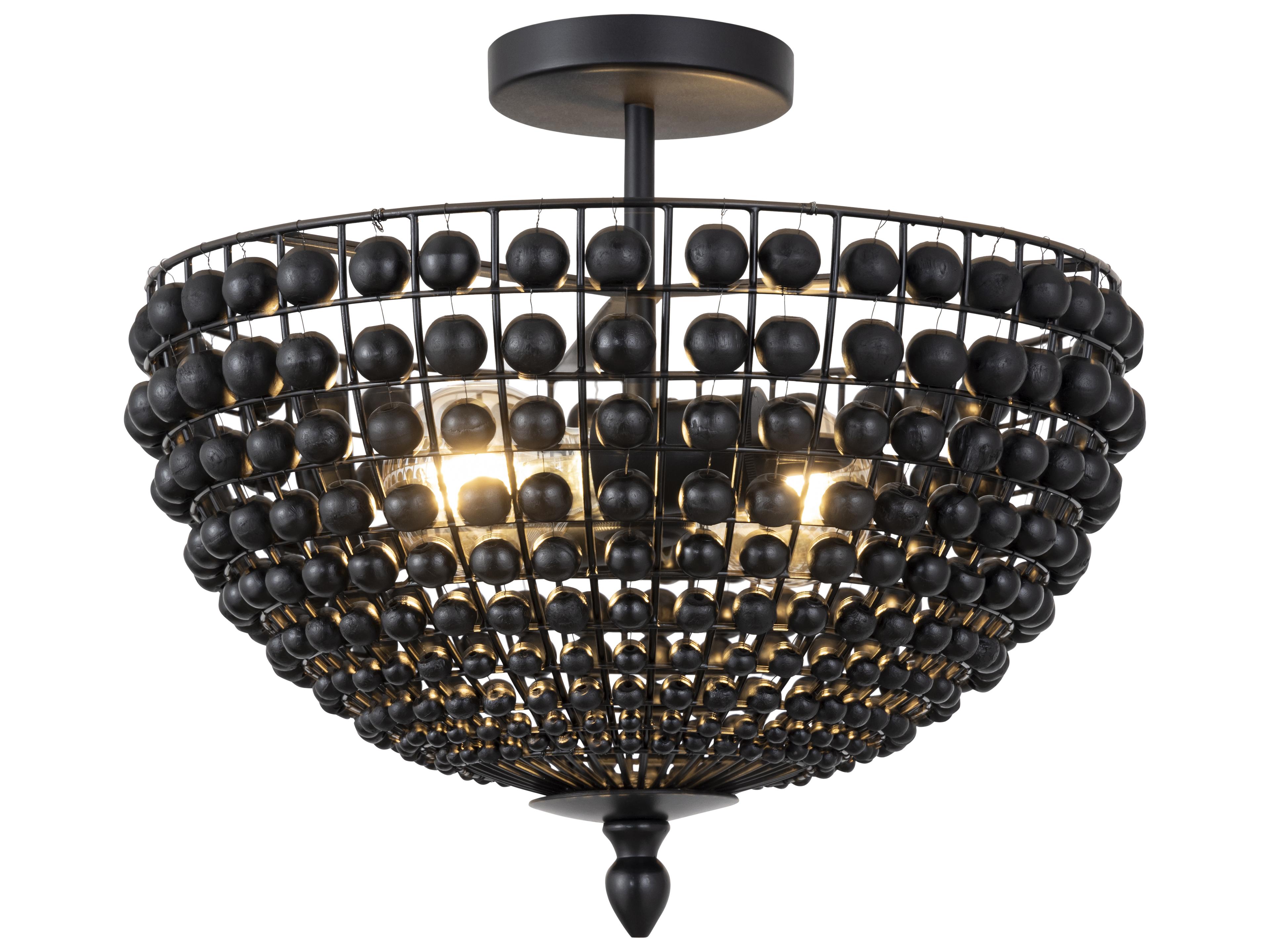 Canarm Burkley 2 -light Black Dome Semi Flush Mount