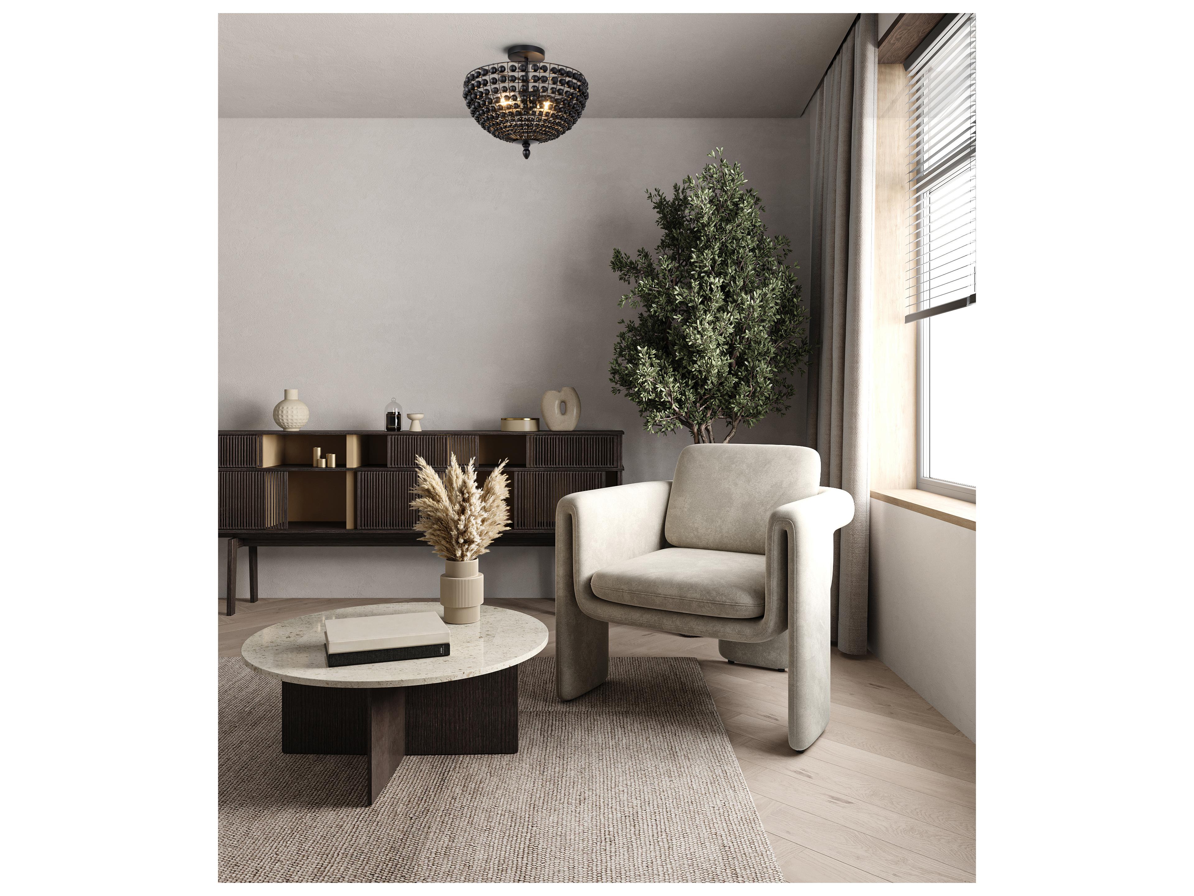 Canarm Burkley 2 -light Black Dome Semi Flush Mount