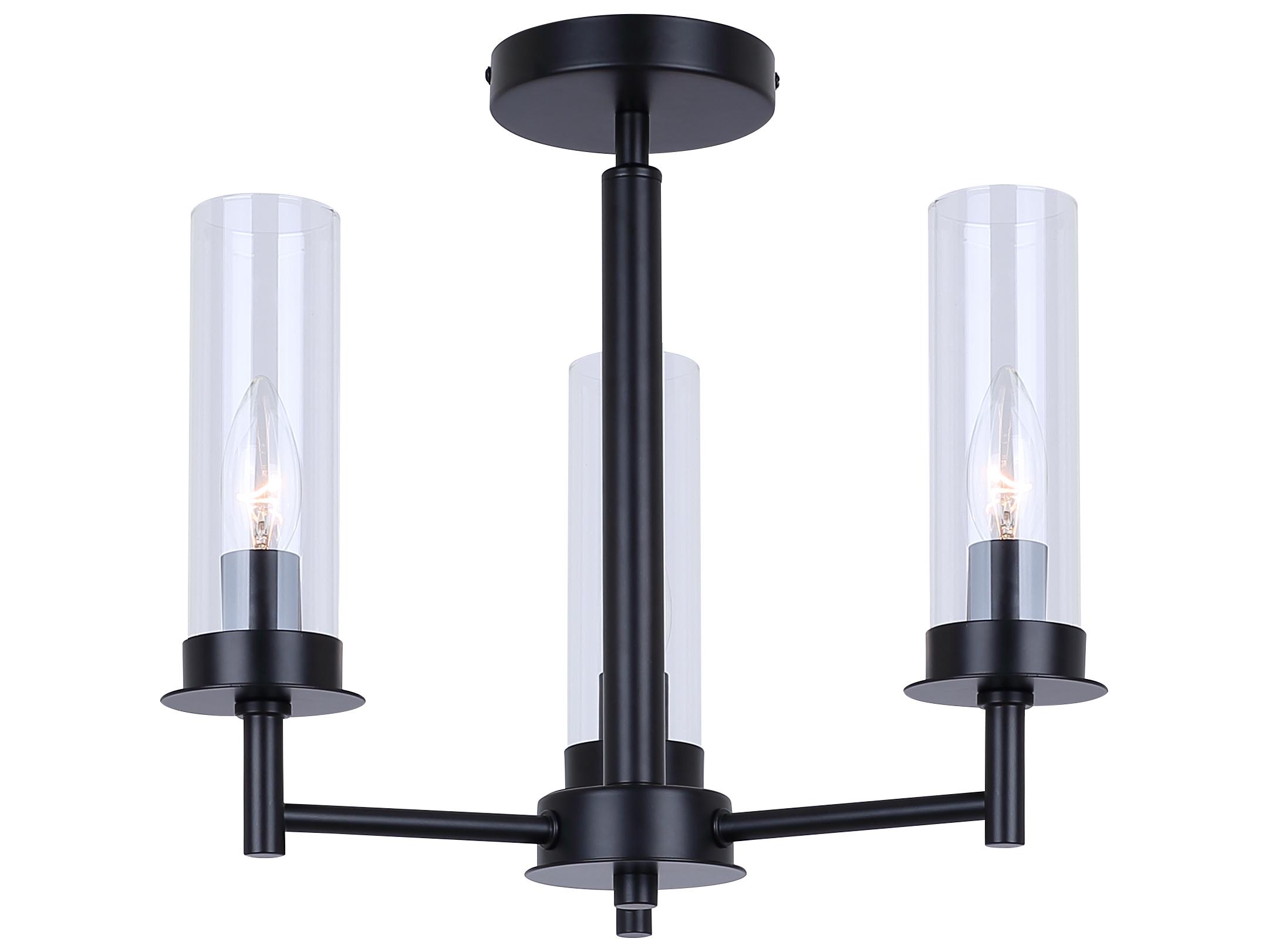 Canarm Benson 3 -light Black Cylinder Semi Flush Mount