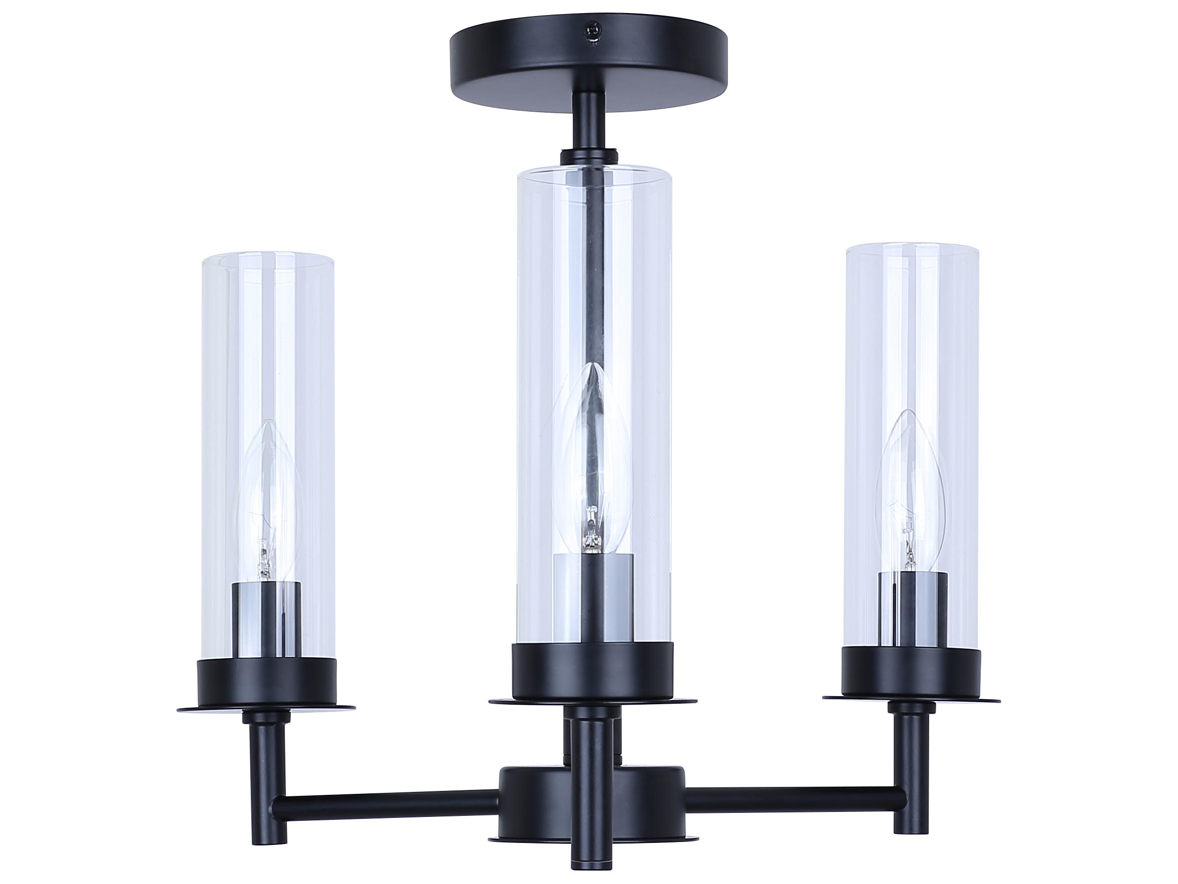 Canarm Benson 3 -light Black Cylinder Semi Flush Mount