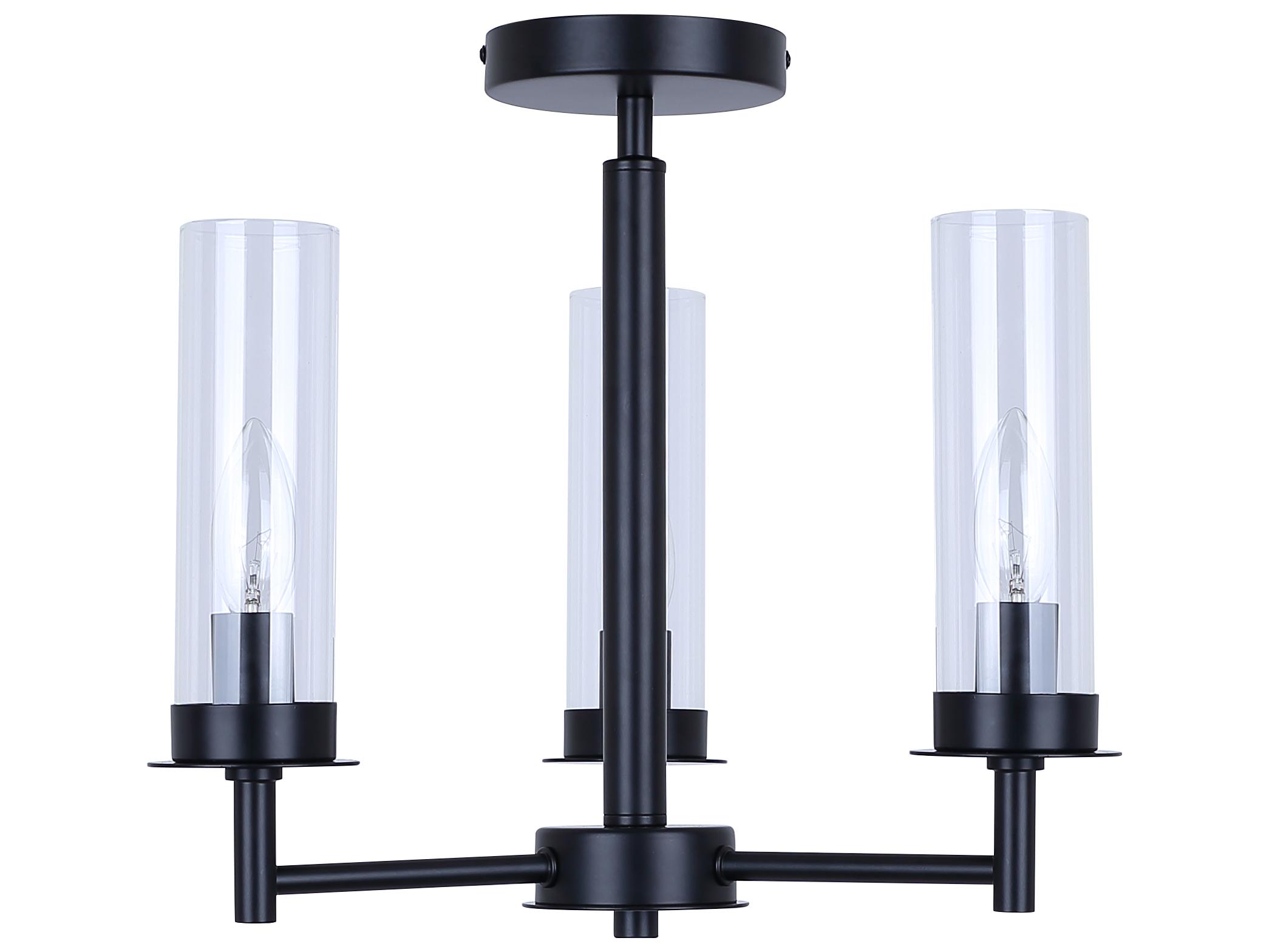 Canarm Benson 3 -light Black Cylinder Semi Flush Mount