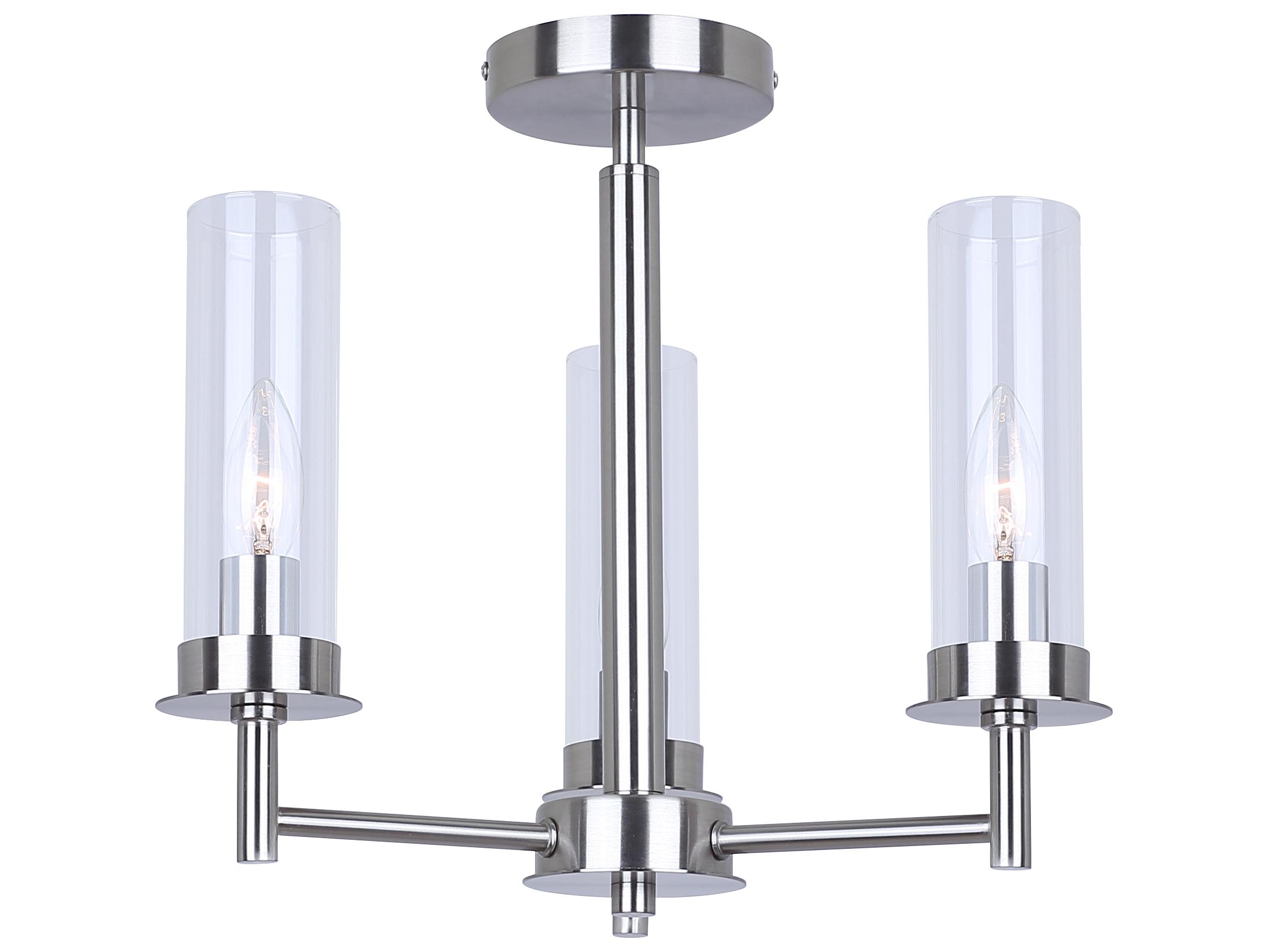 Canarm Benson 3 -light Nickel Cylinder Semi Flush Mount