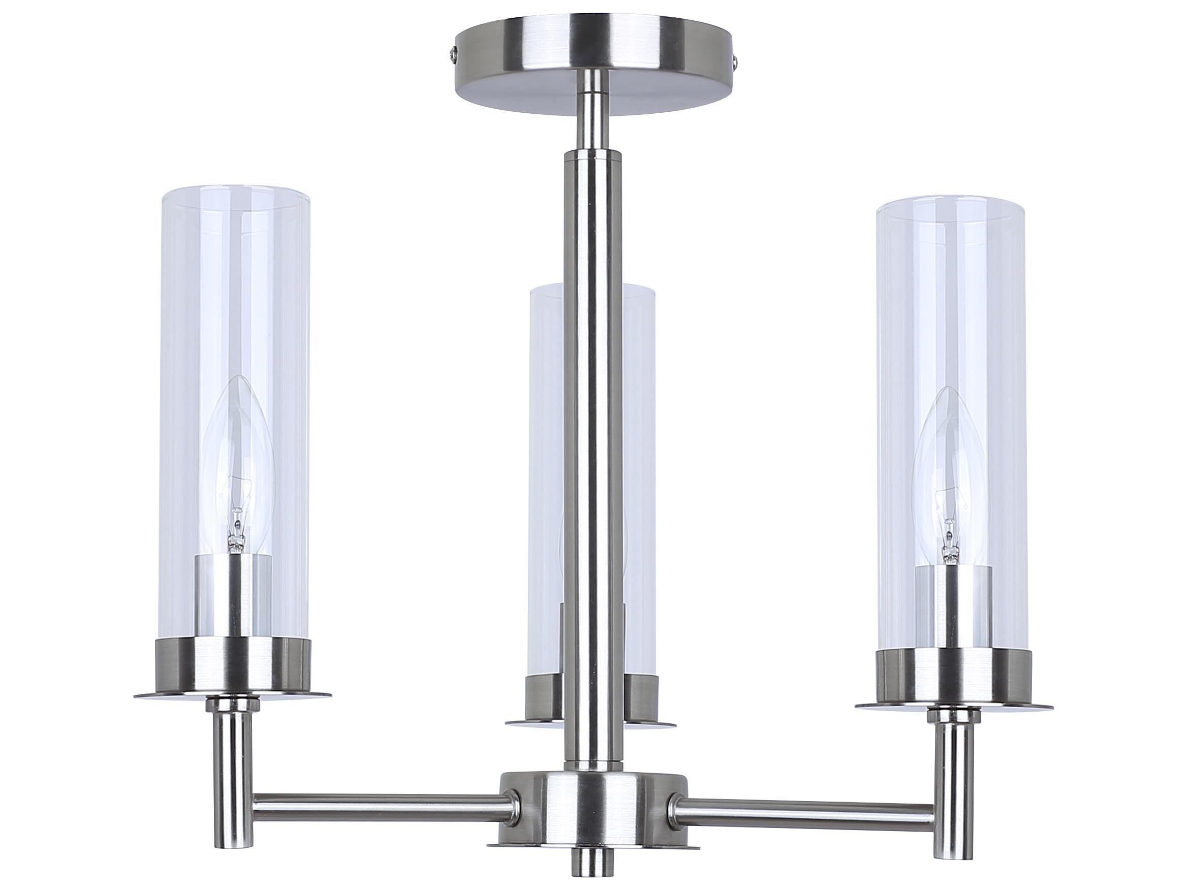 Canarm Benson 3 -light Nickel Cylinder Semi Flush Mount