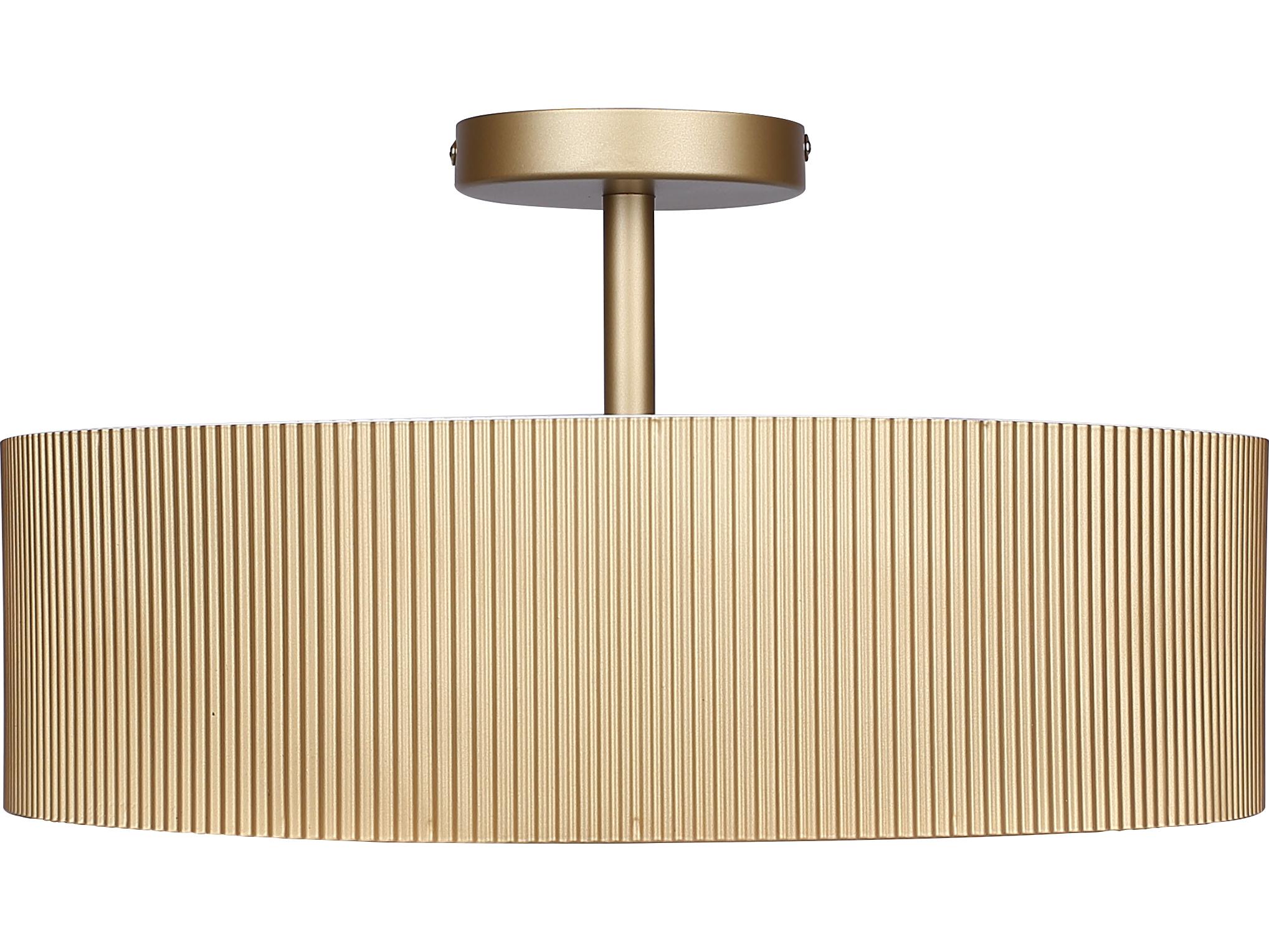 Canarm Scarlett 2 -light Gold Drum Semi Flush Mount