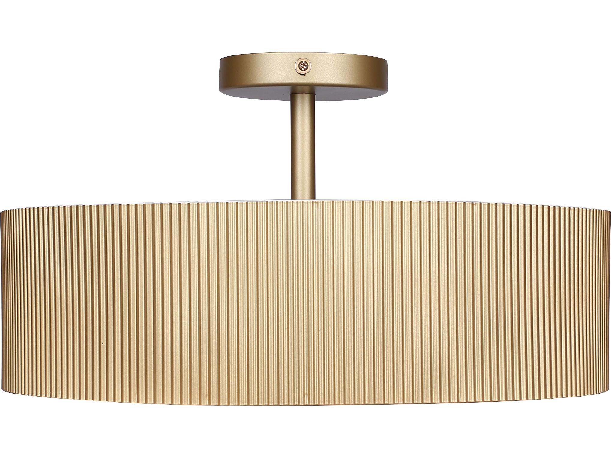 Canarm Scarlett 2 -light Gold Drum Semi Flush Mount