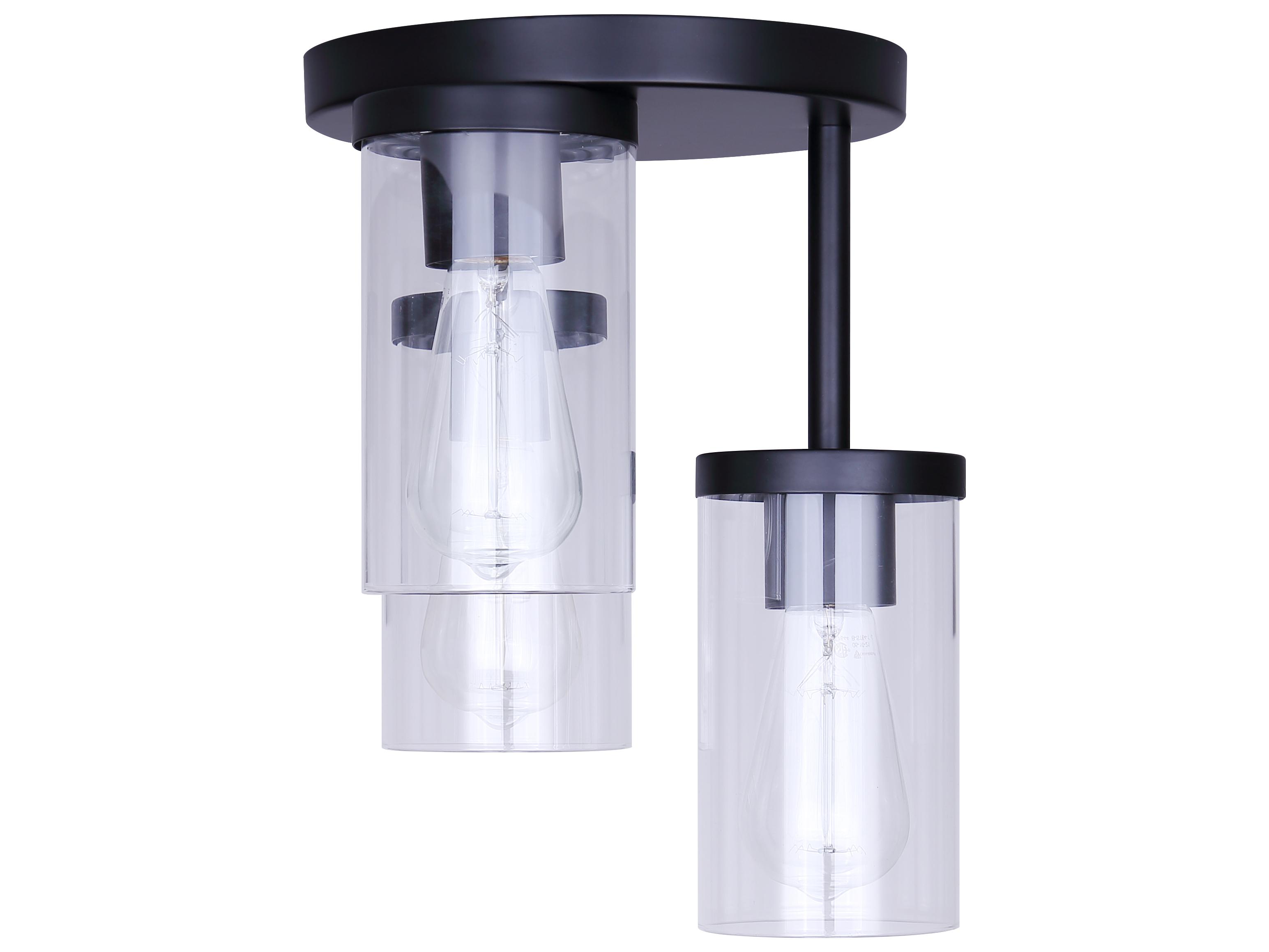 Canarm Britton 3 -light Black Cylinder Semi Flush Mount