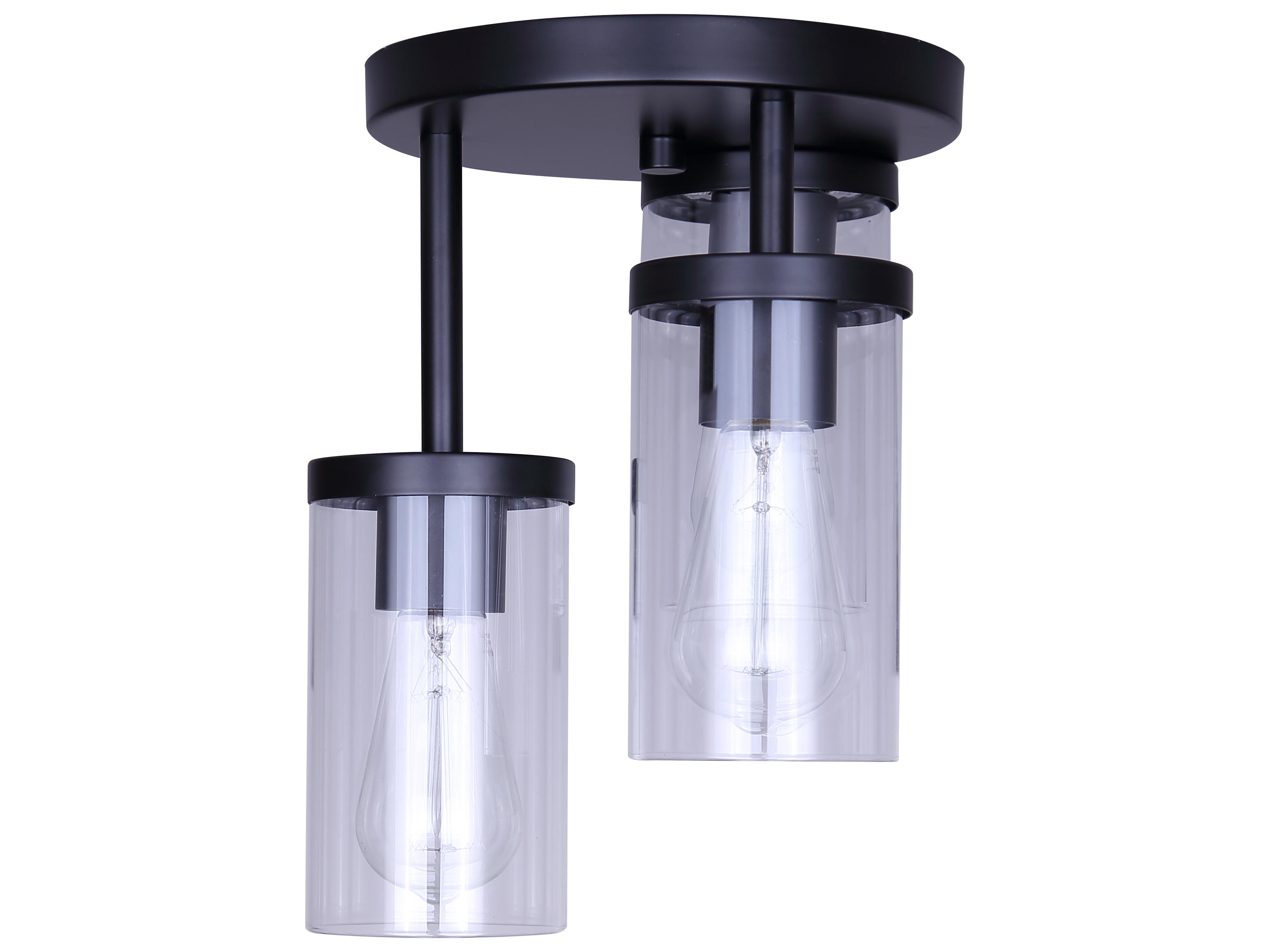 Canarm Britton 3 -light Black Cylinder Semi Flush Mount