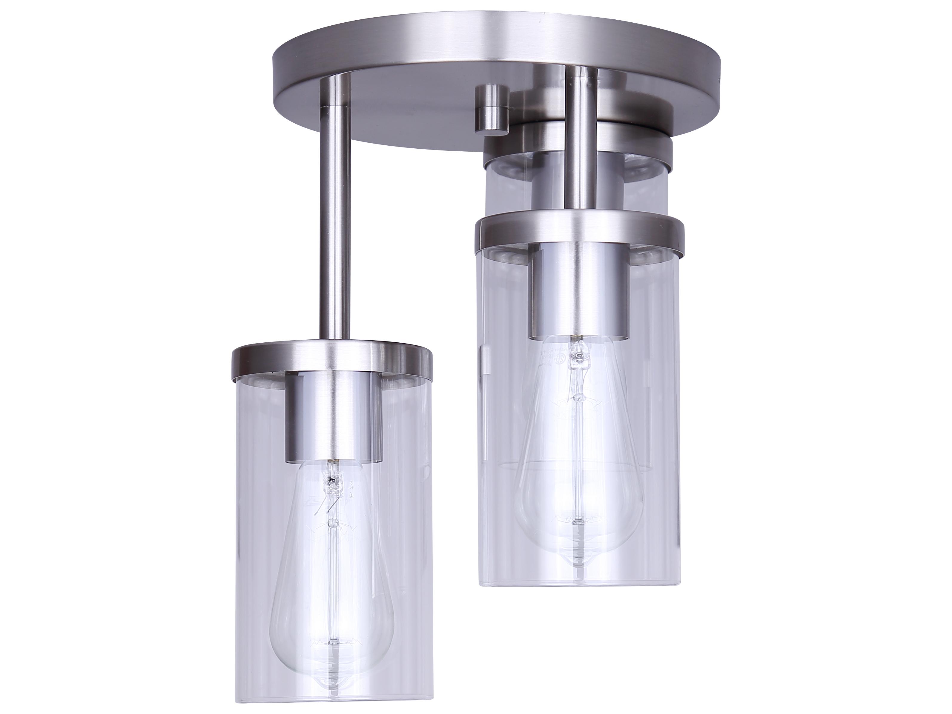 Canarm Britton 3 -light Nickel Cylinder Semi Flush Mount