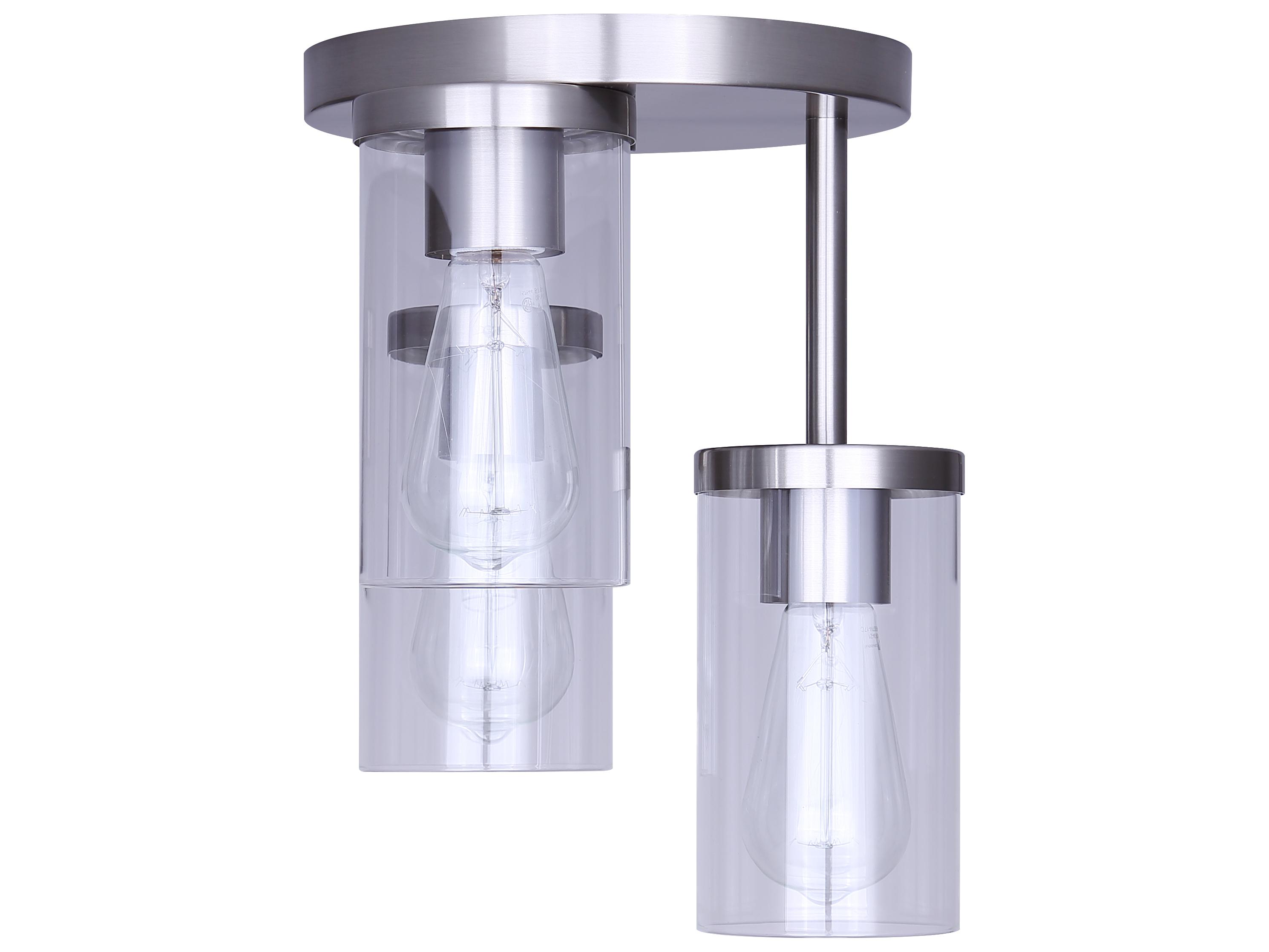 Canarm Britton 3 -light Nickel Cylinder Semi Flush Mount