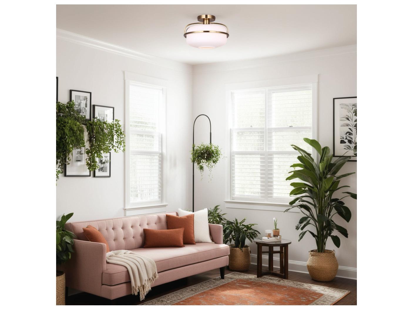 Canarm Eve 1 -light Gold Drum Semi Flush Mount