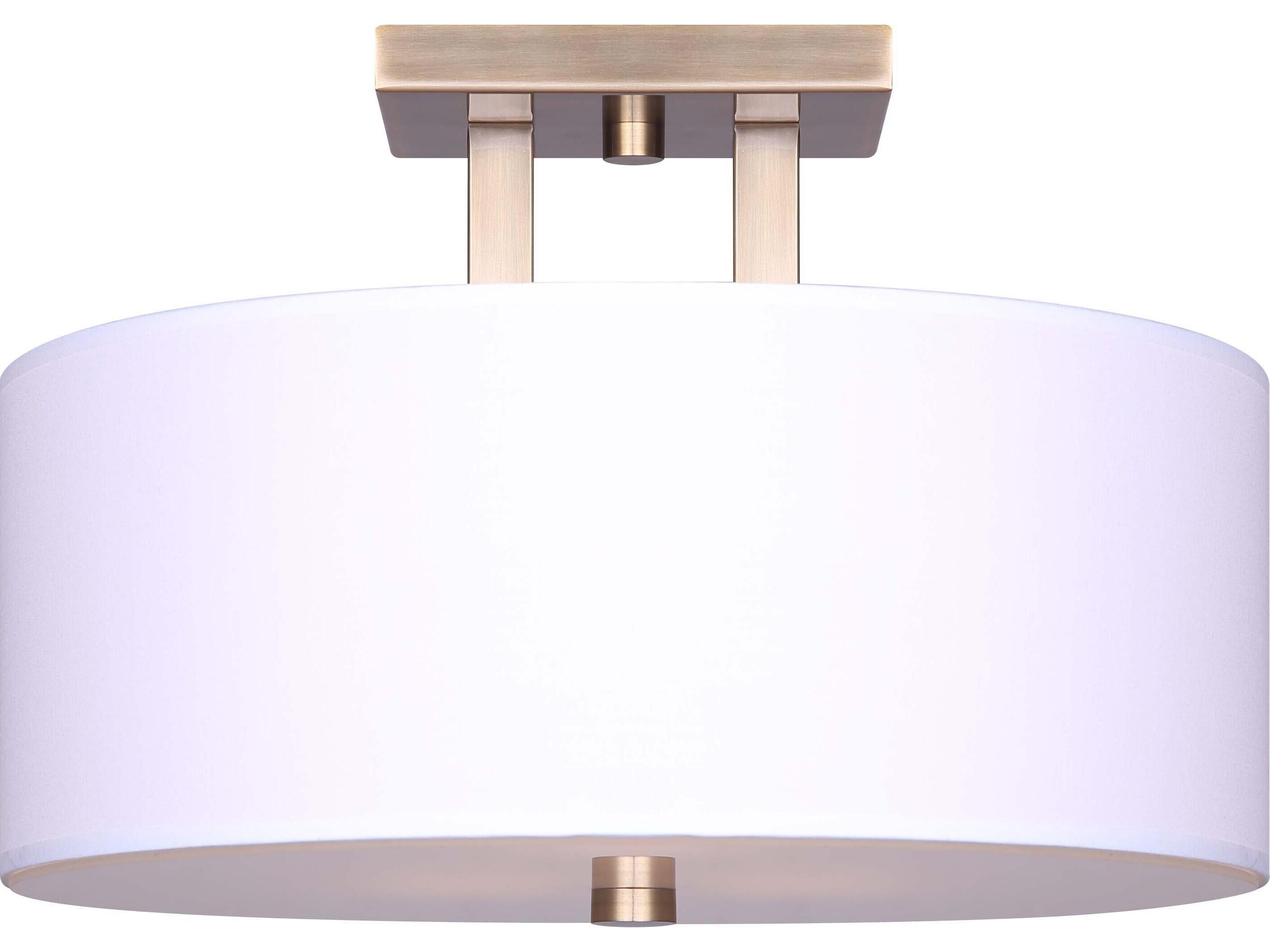 Canarm River 3 -light Gold Drum Semi Flush Mount