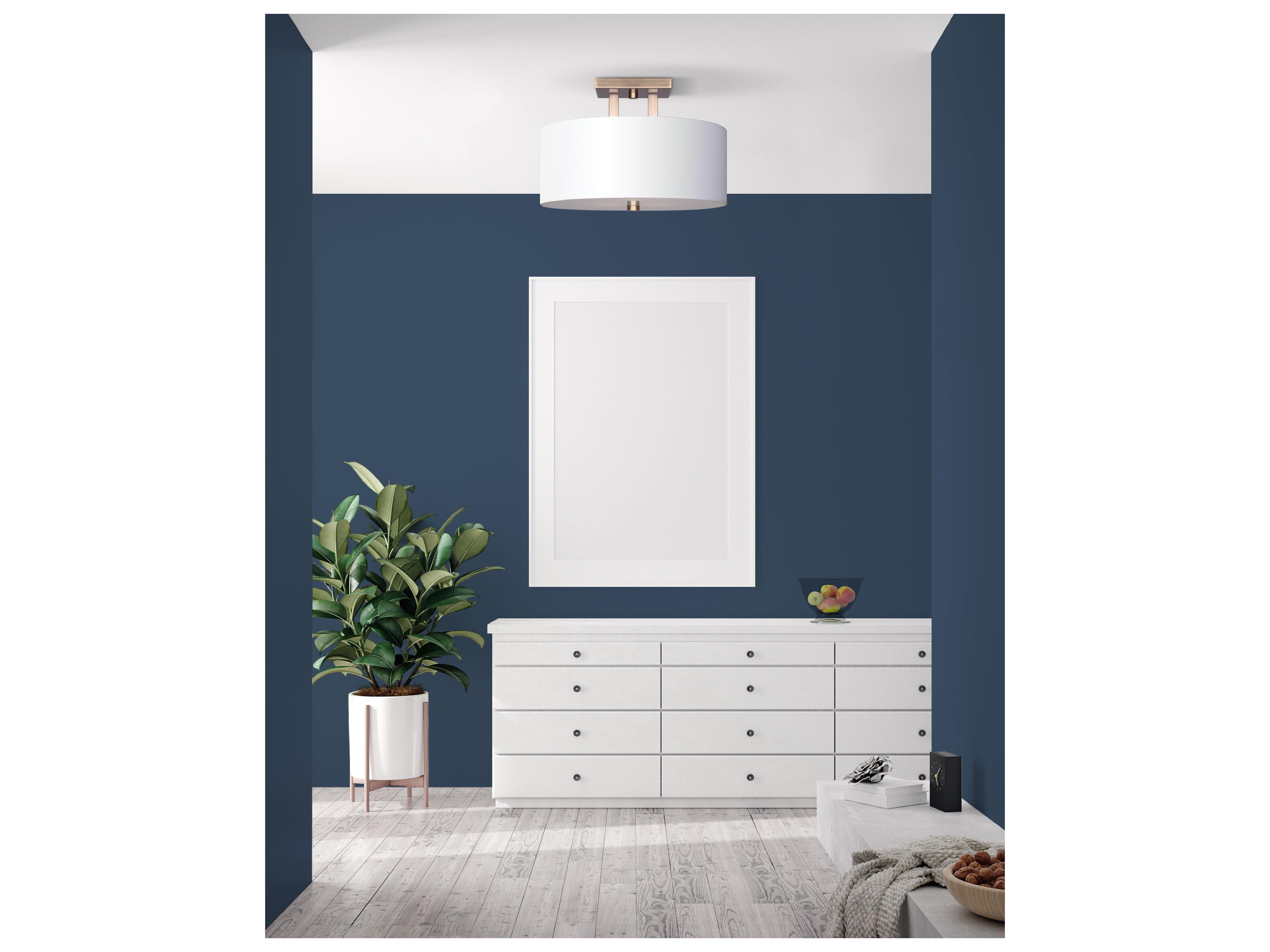 Canarm River 3 -light Gold Drum Semi Flush Mount