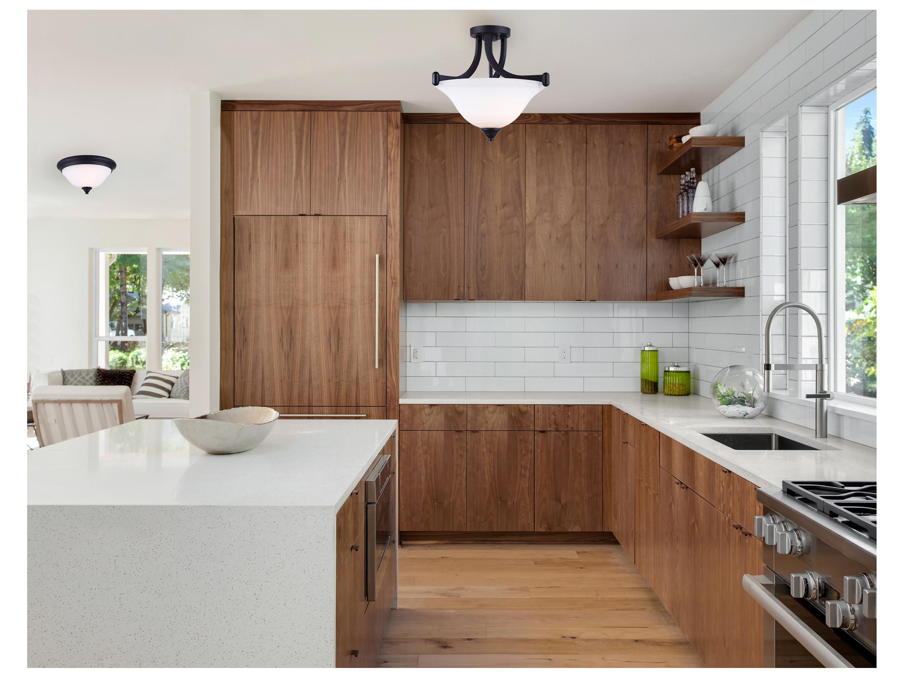 Canarm Rue 2 -light Bronze Bowl Semi Flush Mount