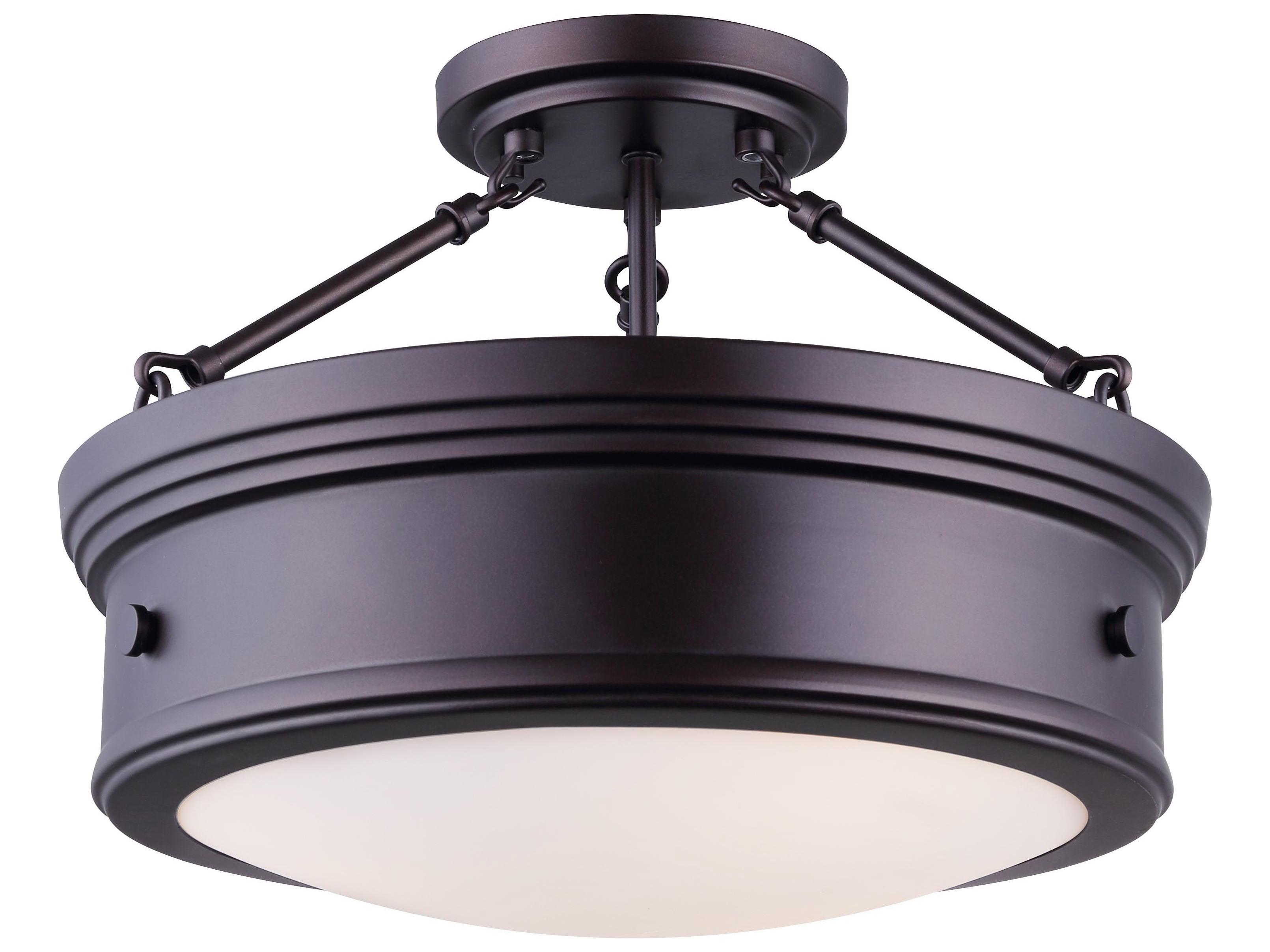Canarm Boku 3 -light Bronze Drum Semi Flush Mount
