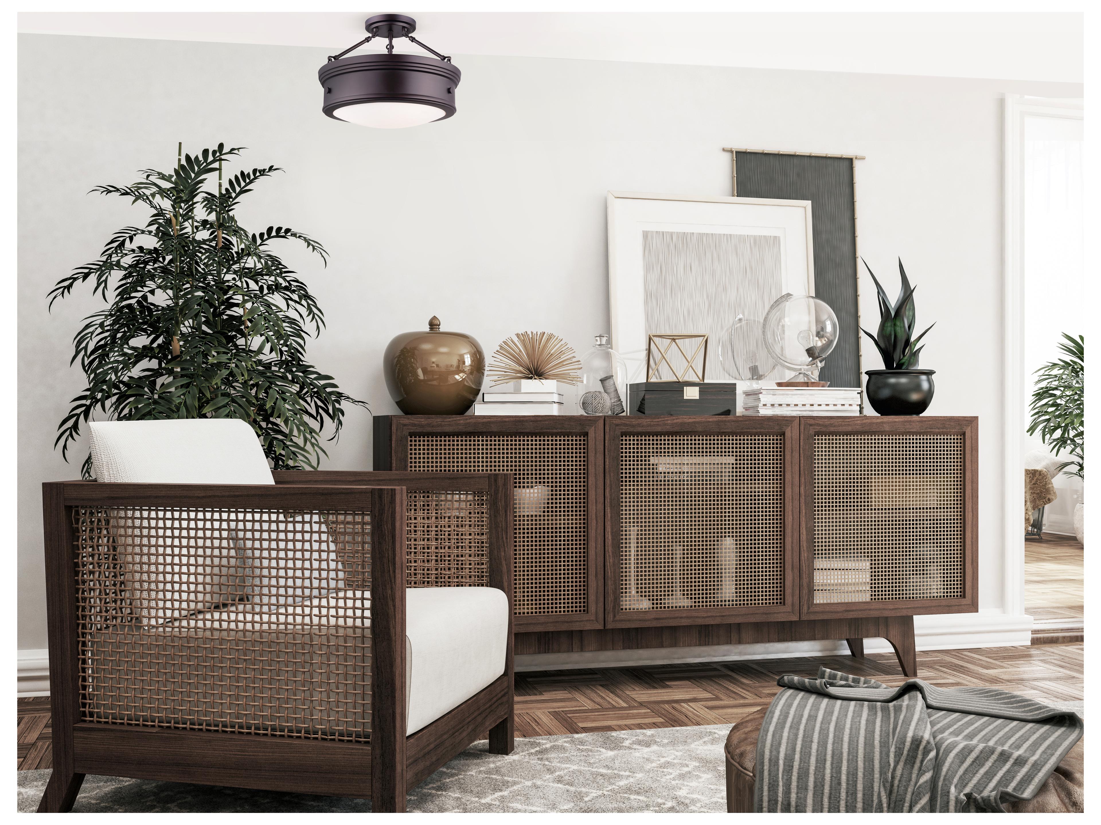 Canarm Boku 3 -light Bronze Drum Semi Flush Mount