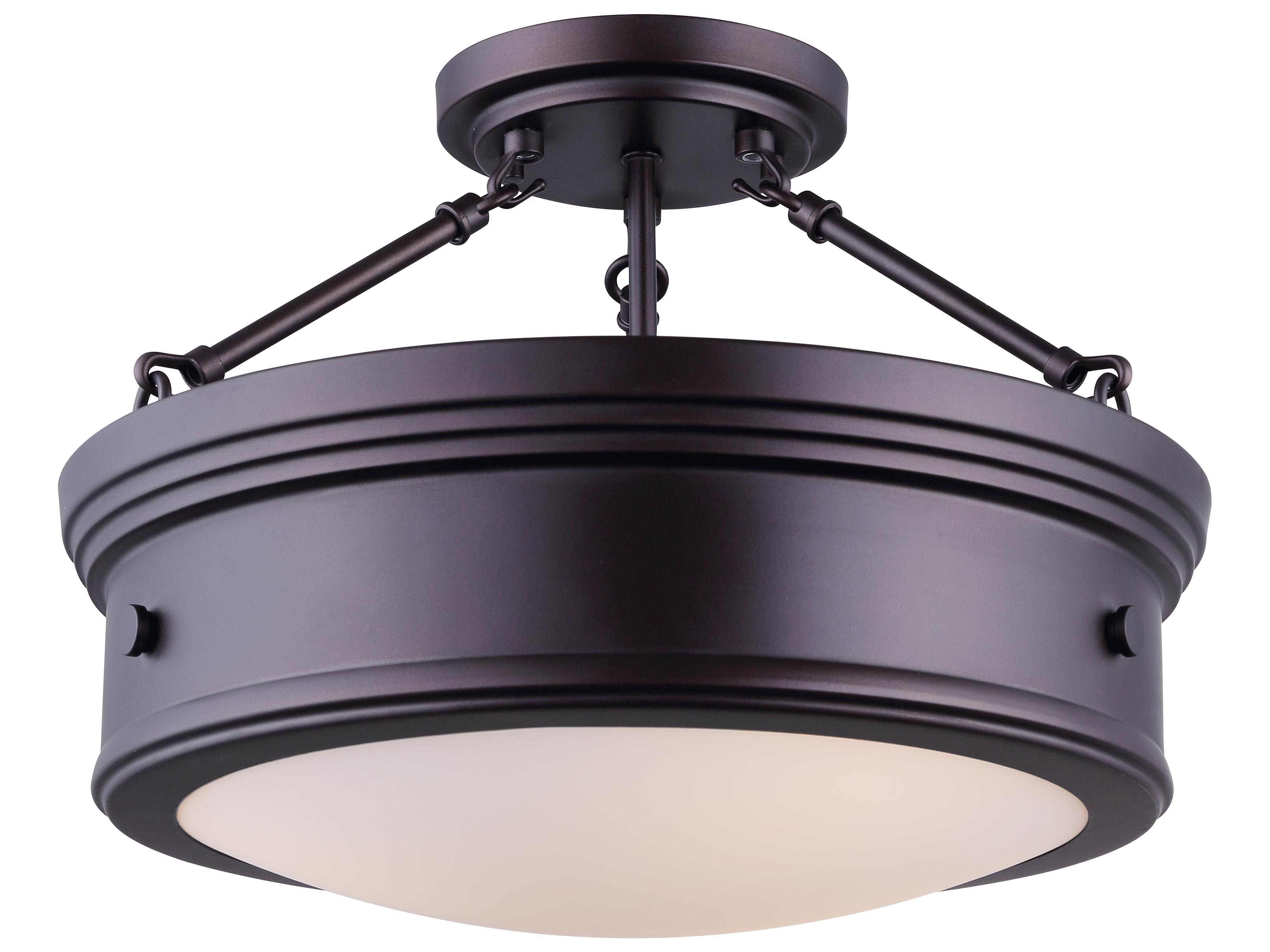 Canarm Boku 3 -light Bronze Drum Semi Flush Mount
