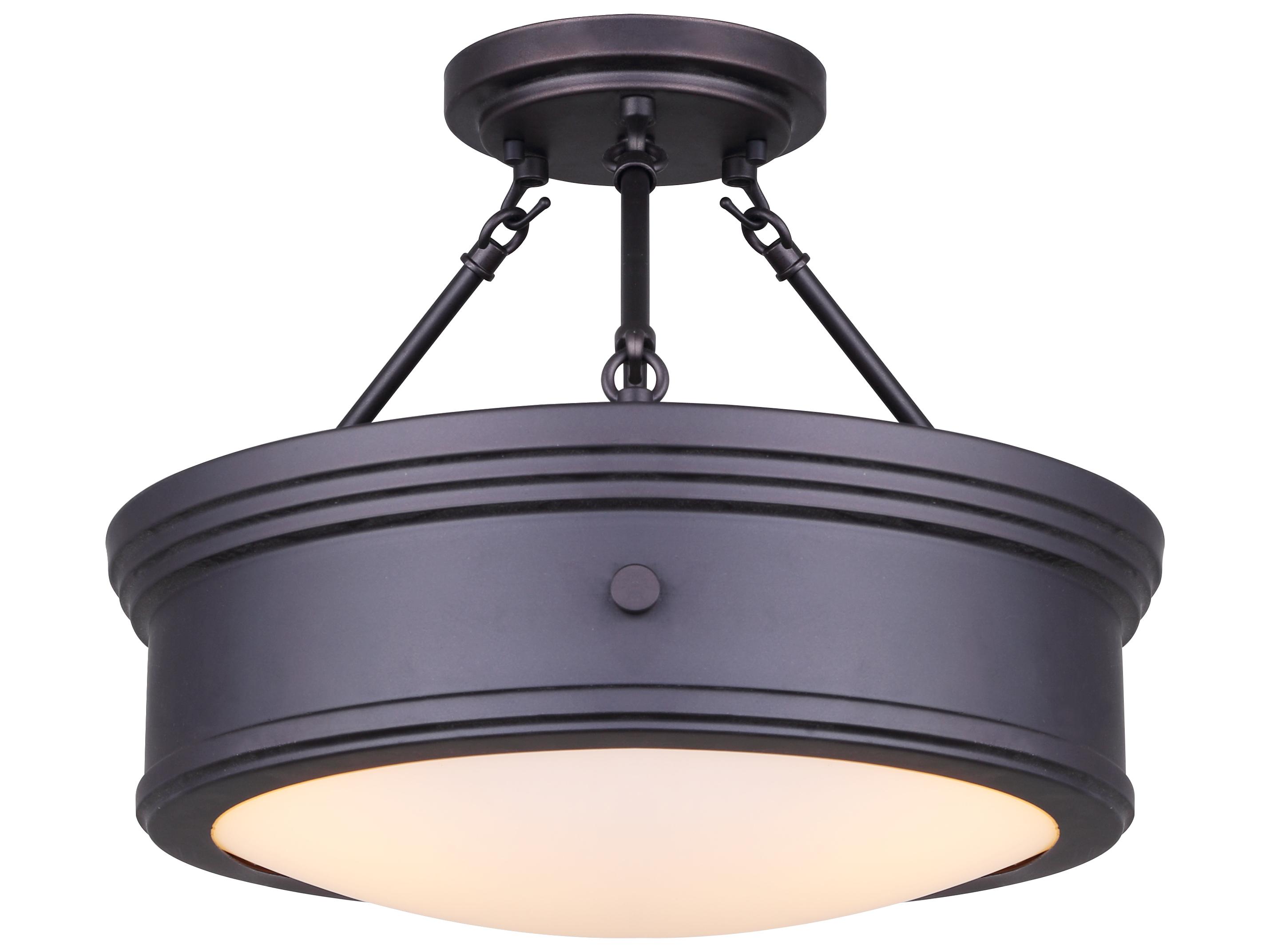 Canarm Boku 3 -light Bronze Drum Semi Flush Mount