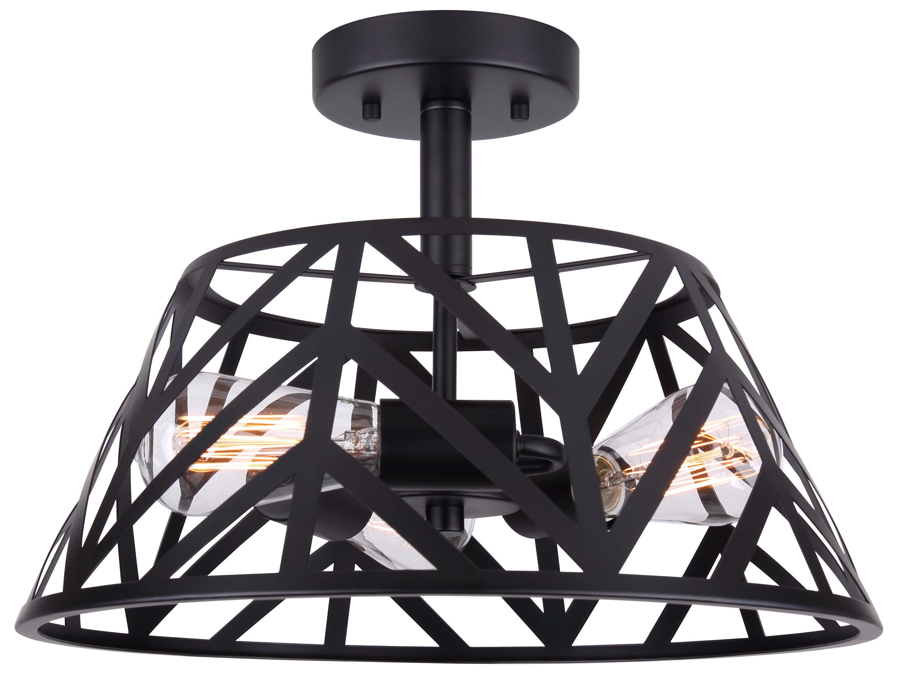 Canarm Maud 3 -light Black Semi Flush Mount