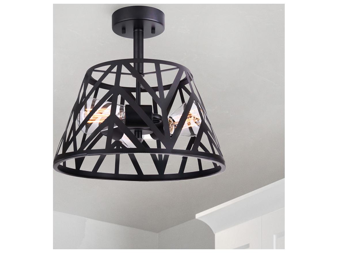 Canarm Maud 3 -light Black Semi Flush Mount